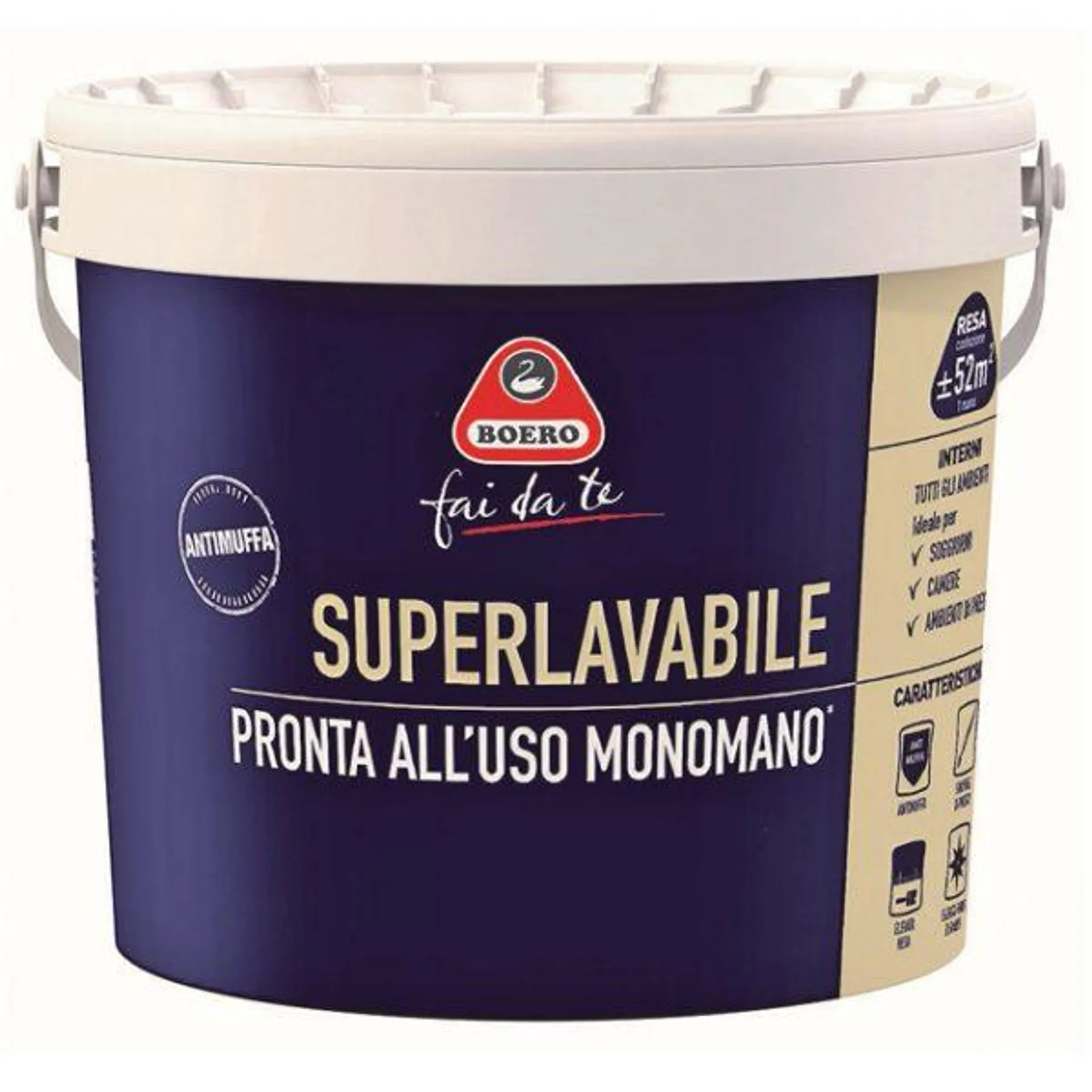 BOERO IDROPITTURA SUPERLAVABILE MONOMANO 4LT