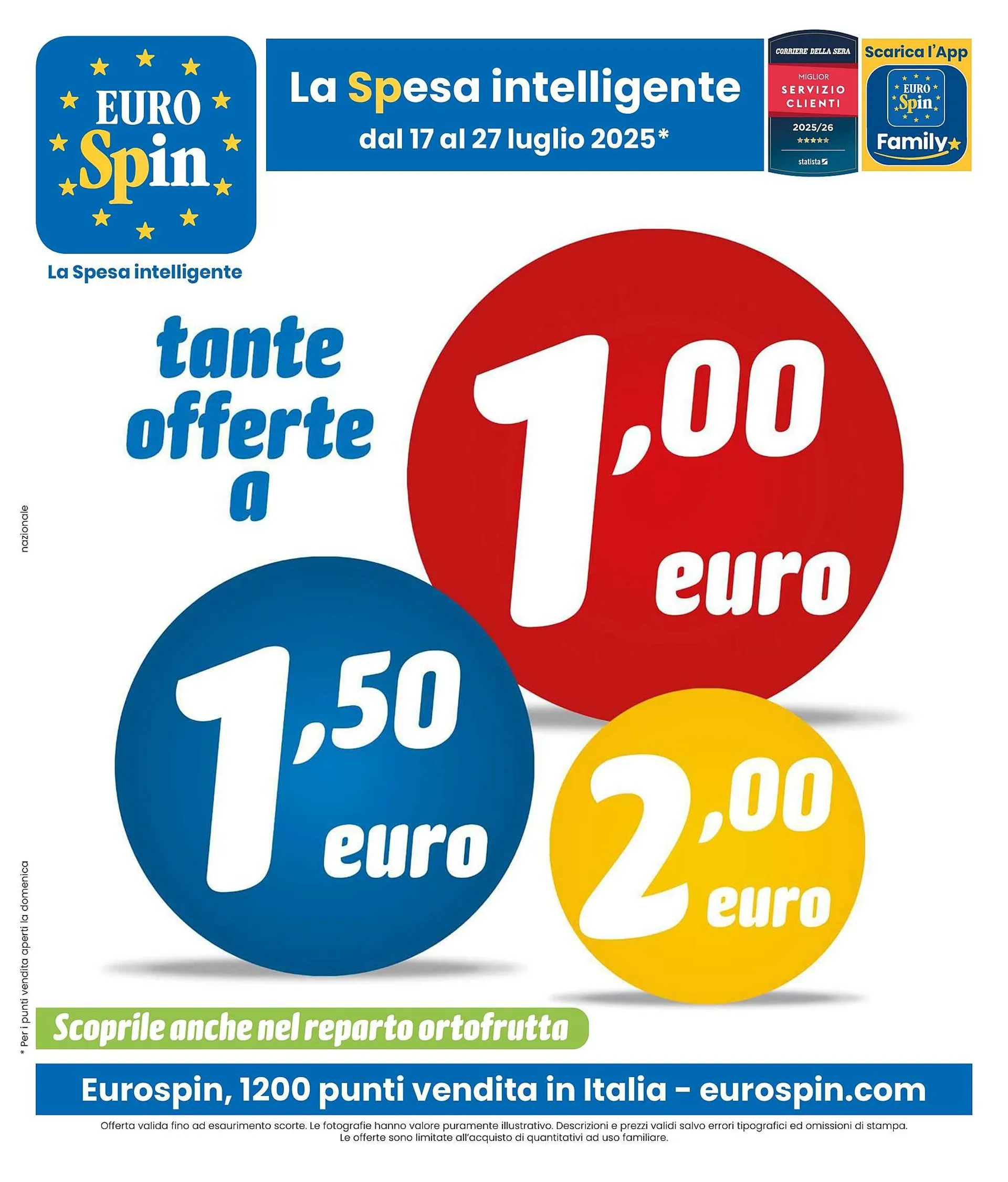 Volantino Eurospin da 17 luglio a 27 luglio di 2025 - Pagina del volantino 1
