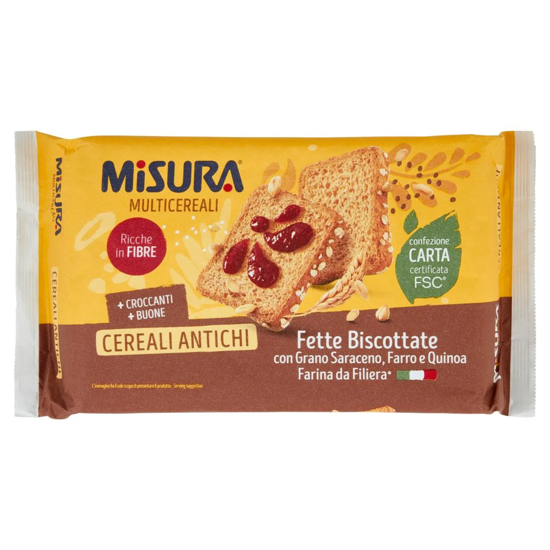 Misura Multicereali Fette Biscottate con Grano Saraceno, Farro e Quinoa 320 g