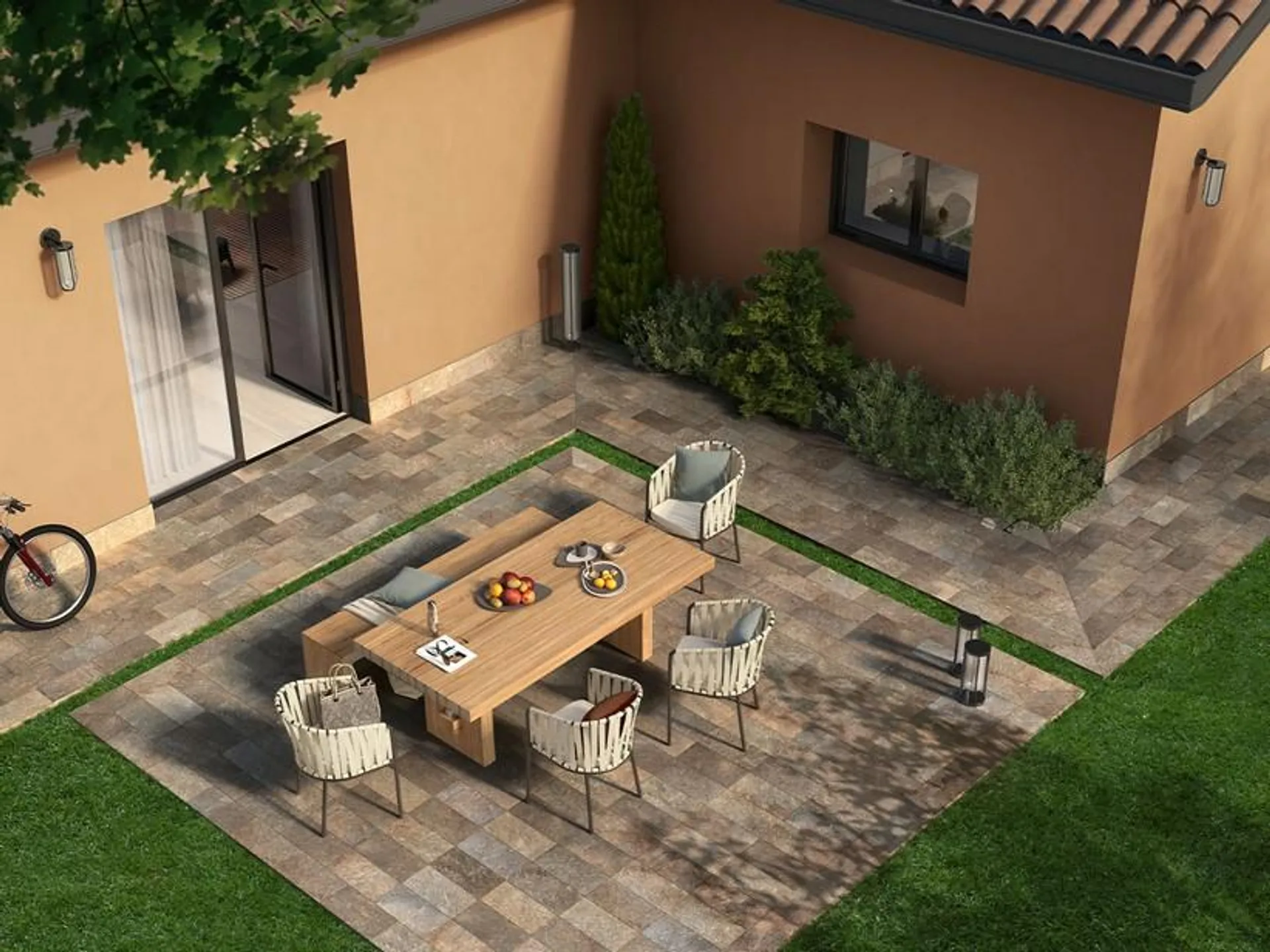 Piastrella Outback Porfido 20,5X41,5 Gres per Esterni Effetto Pietra