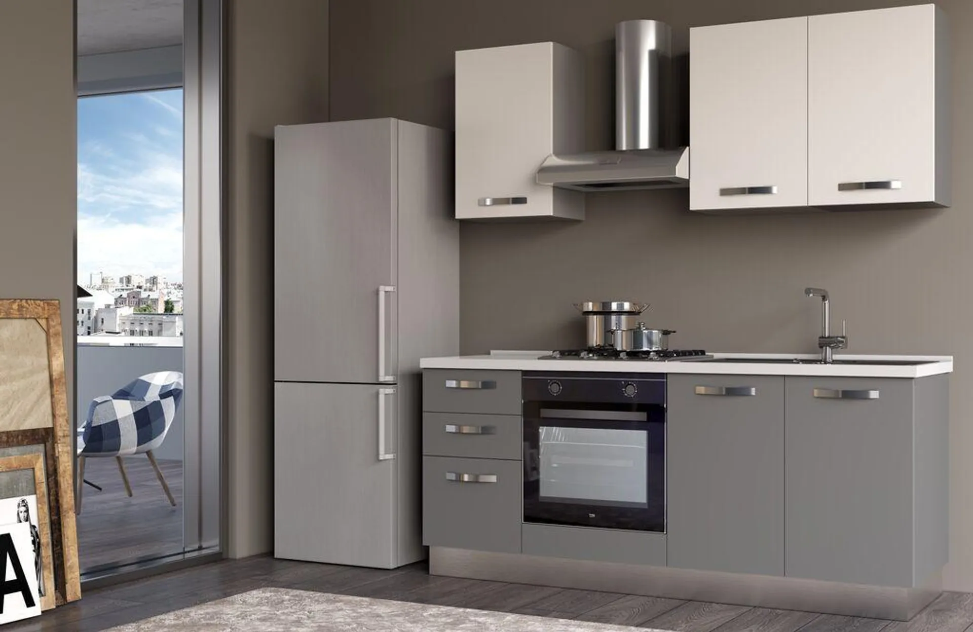 Cucina: colore: antracite/grigio