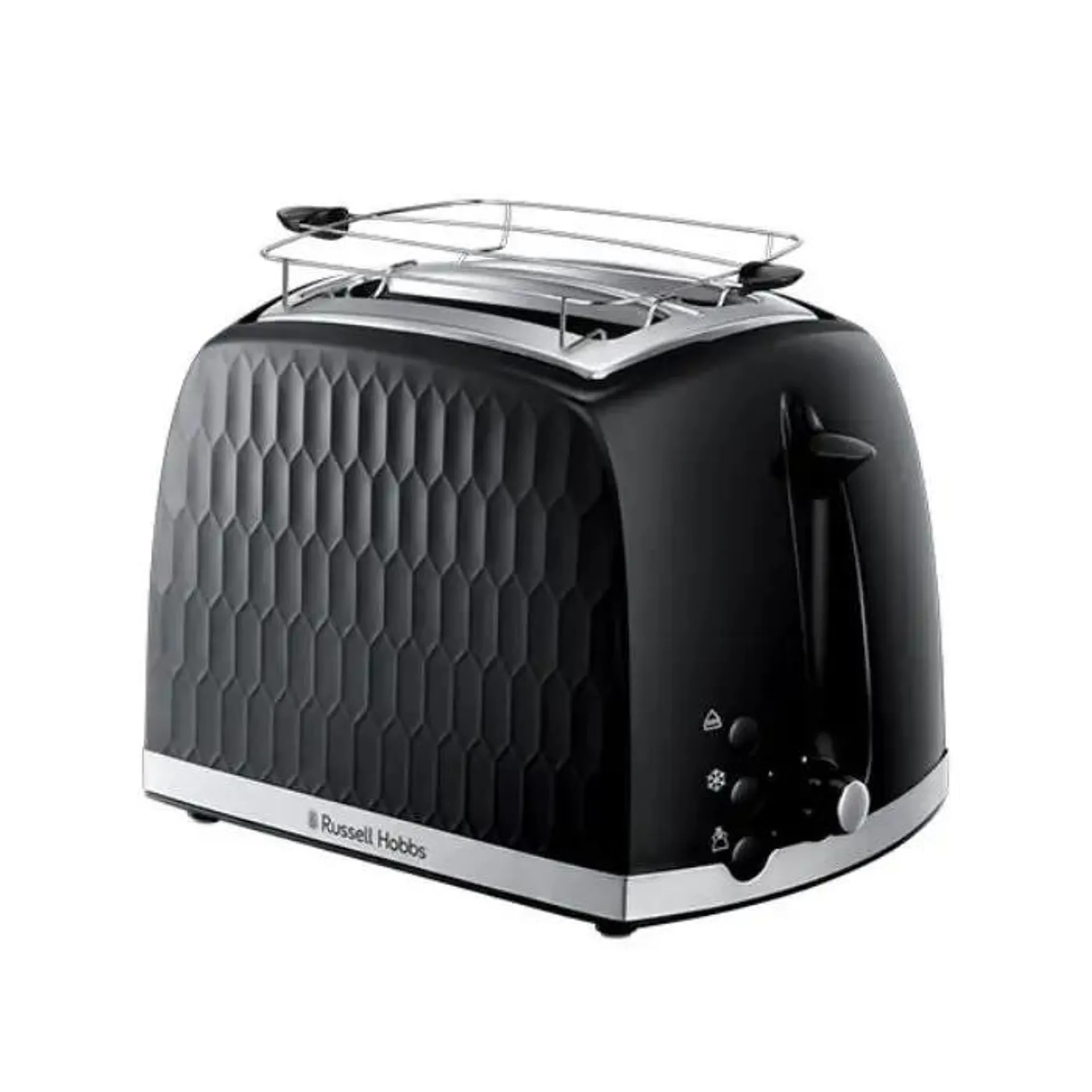 Russell hobbs honeycomb black 2 slice toaster 6 2 fetta/e 850 w nero