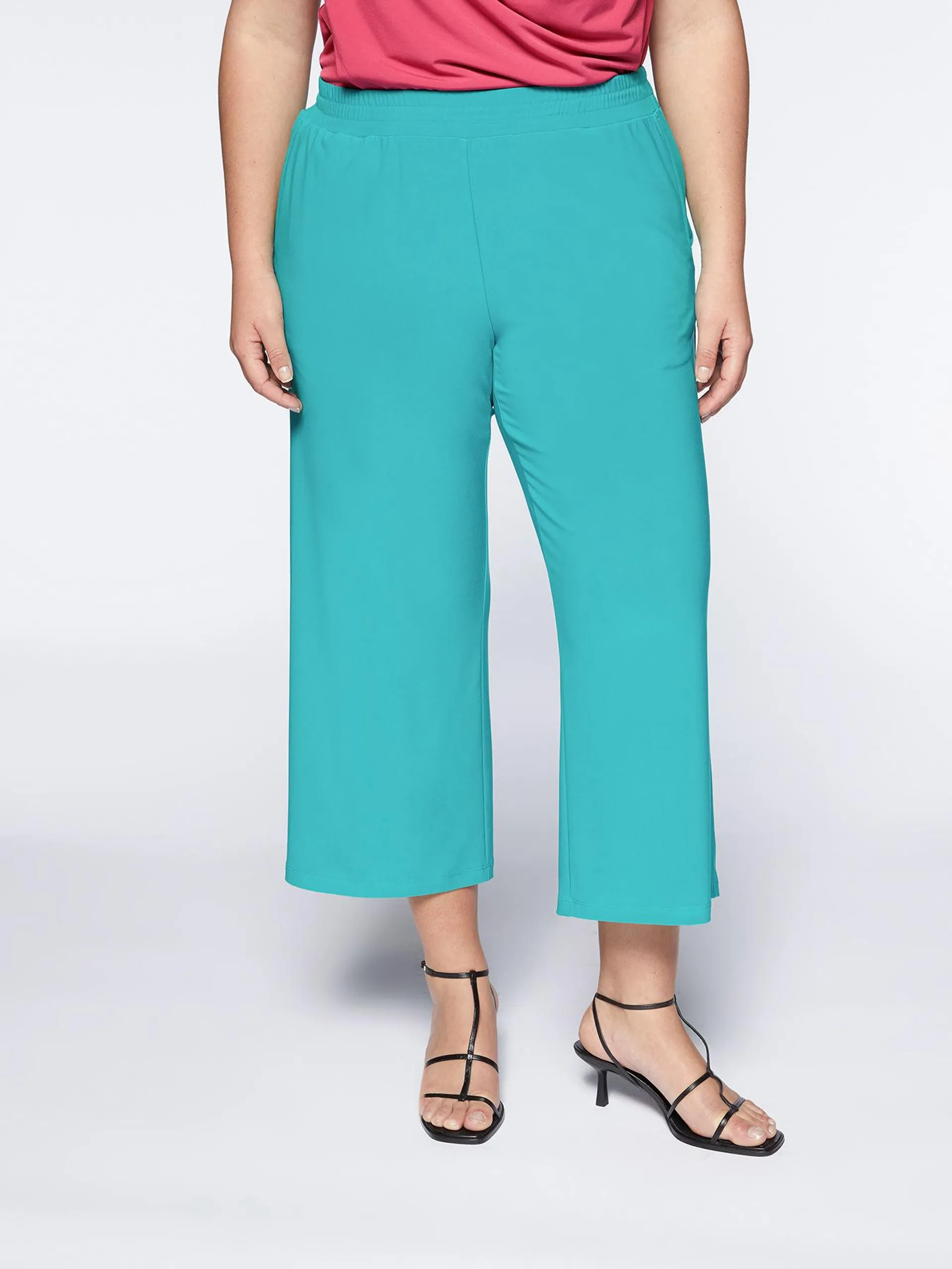 Pantaloni cropped in jersey