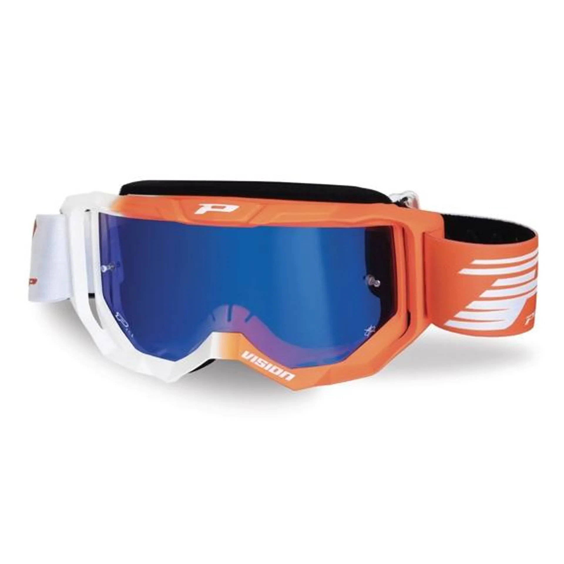 Maschera da cross 3300FL Vision Bianco/Arancione Fluo