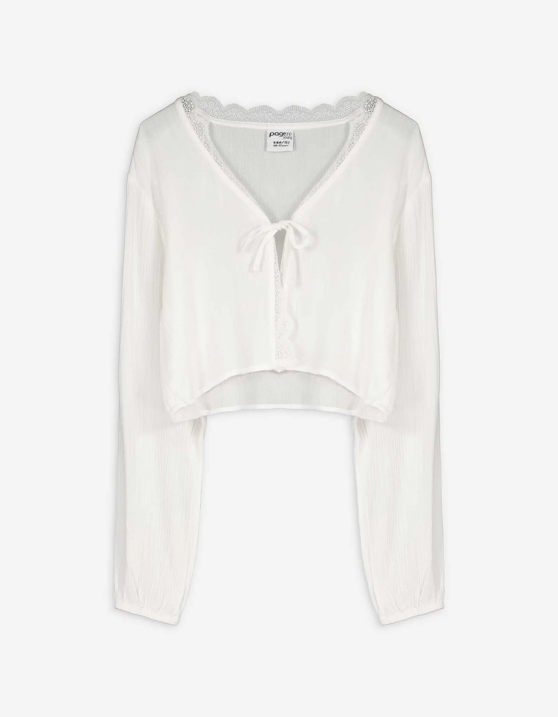 Blusa - Scollo a V - bianco