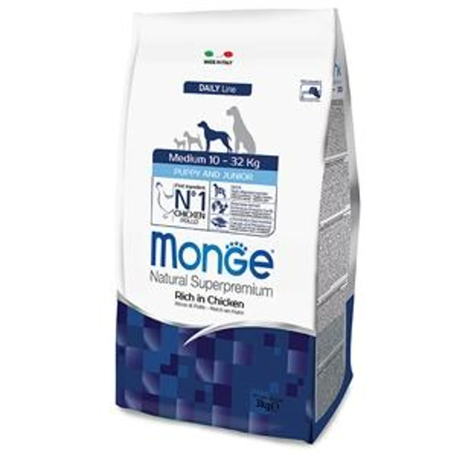 Monge - Natural Superpremium Medium Puppy & Junior Ricco di Pollo