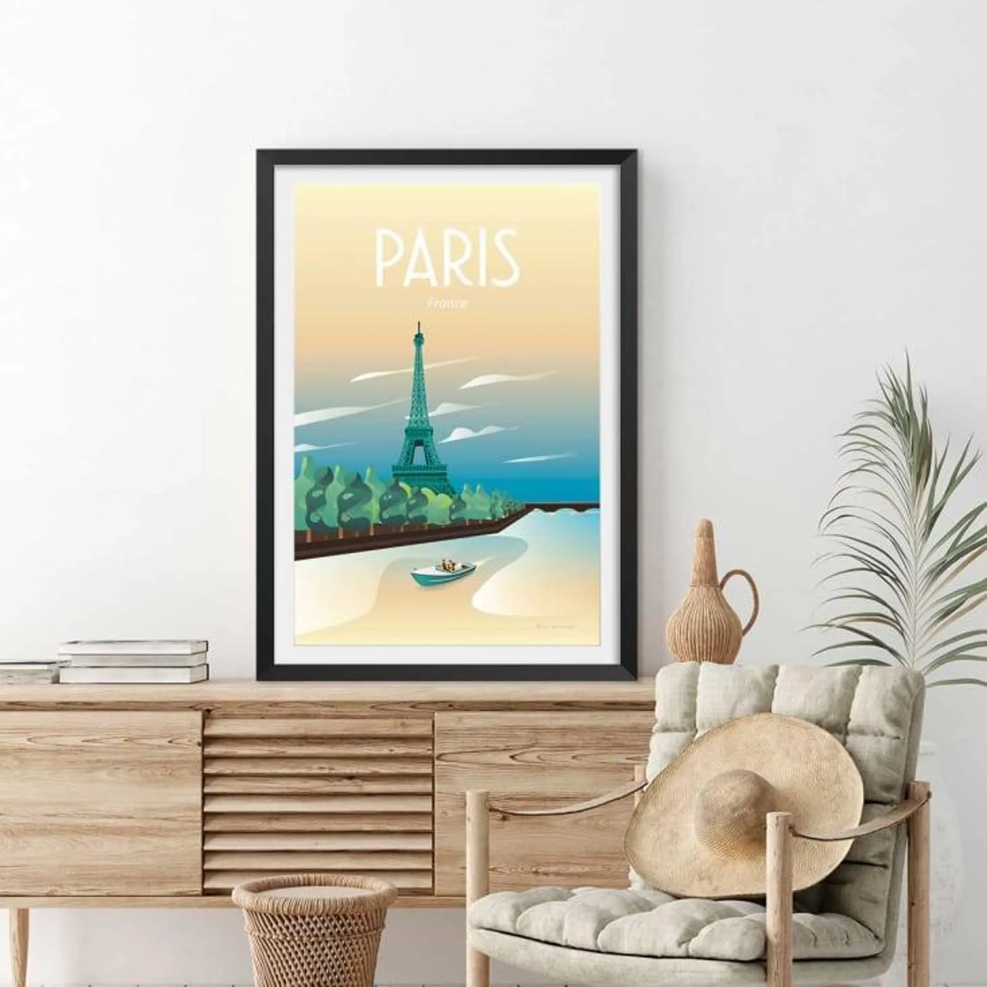 Poster della città di viaggio di Paris sin marco 60x90cm