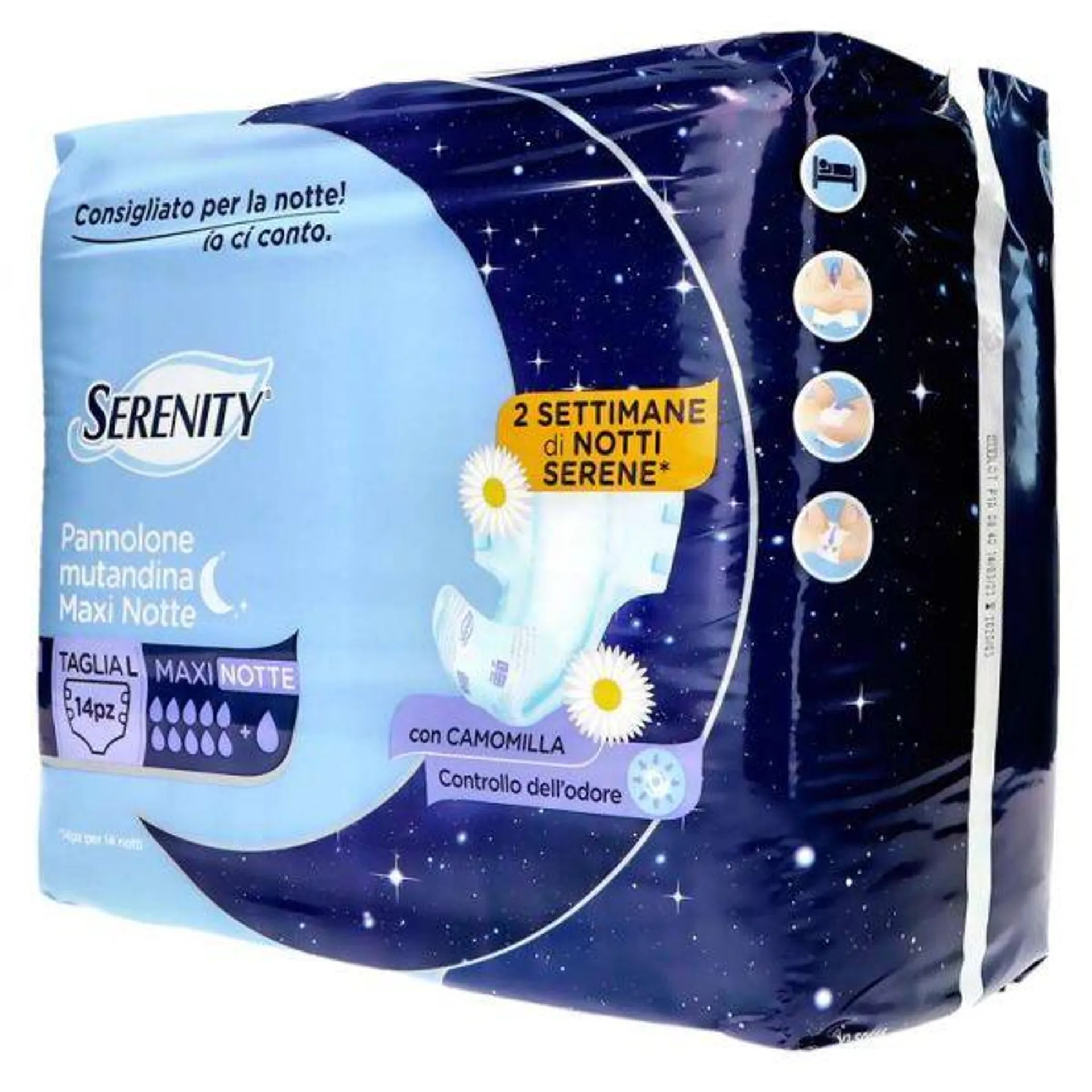 SERENITY PANNOLONE MUTANDINA MAXI NOTTE TG.L 14PZ CAMOMILLA