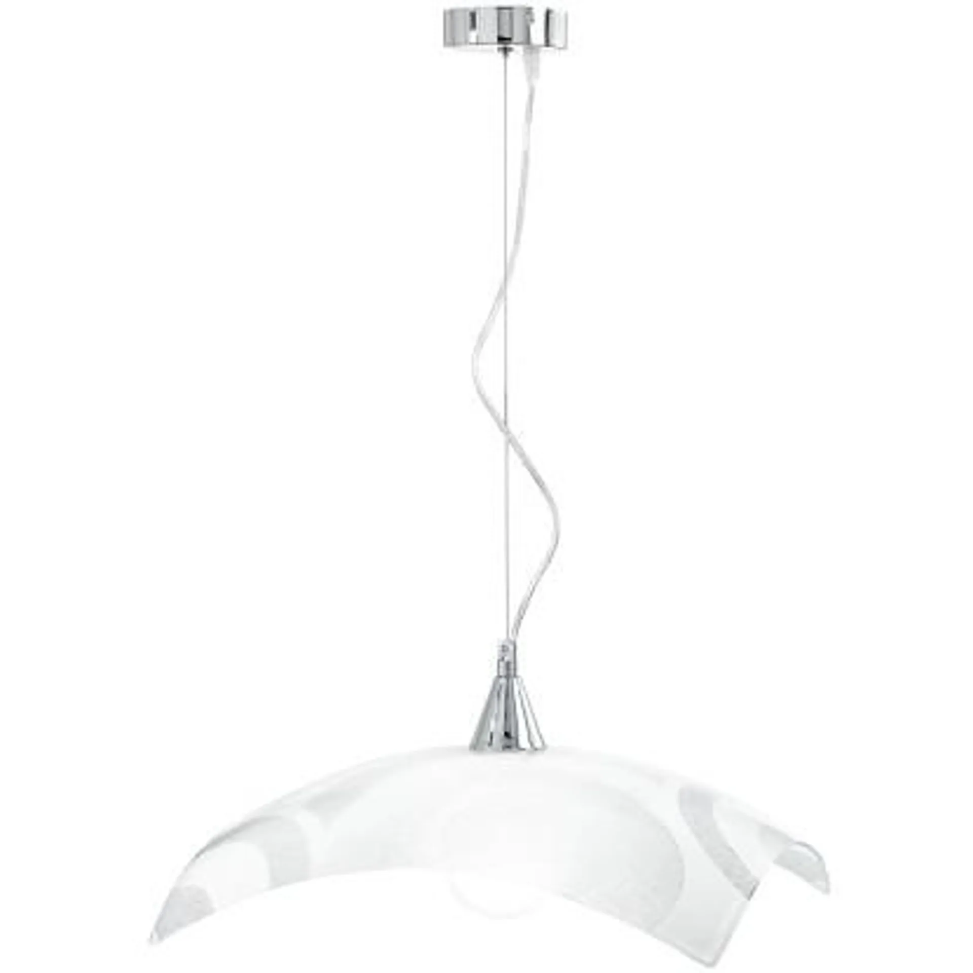 Lampada a sospensione Mirò E27 60 W bianco e cromo Ø 45 x H 110 cm