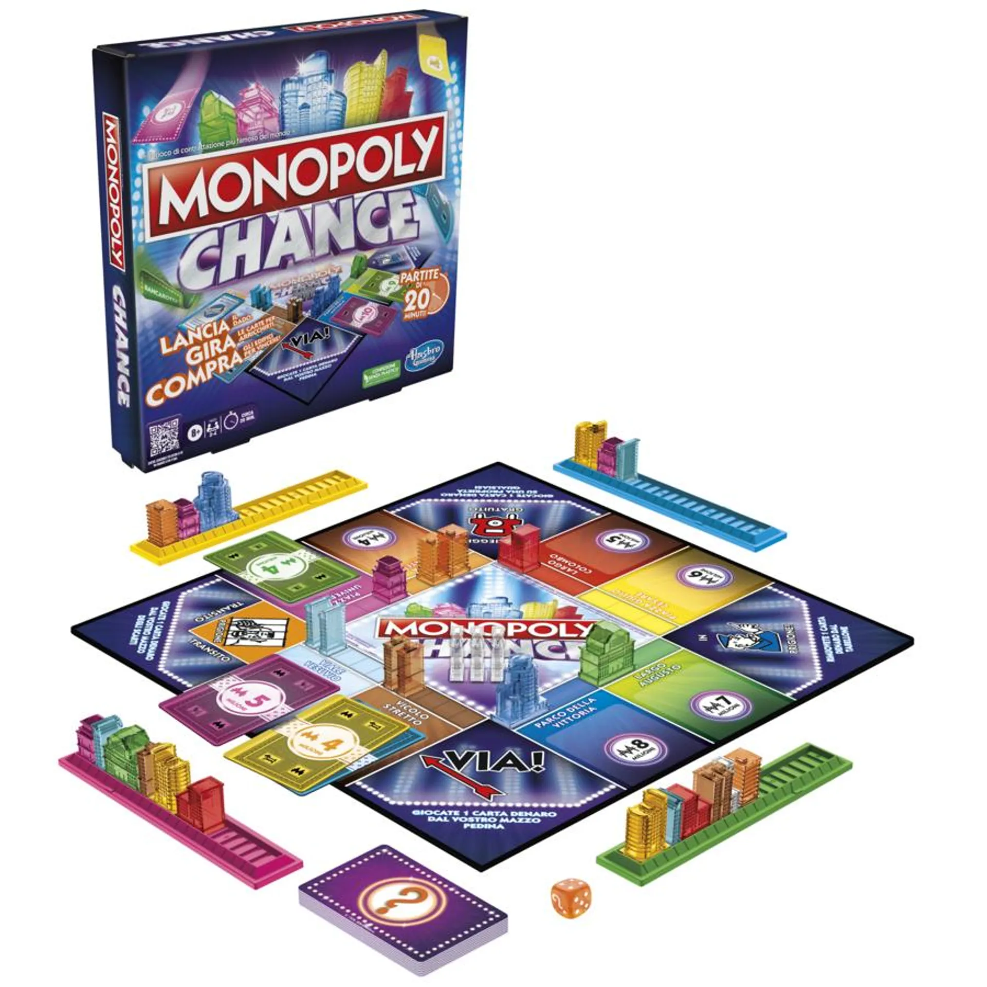 Monopoly chance – gioco da tavolo, gioco monopoly veloce, 20 min. circa, dagli 8 anni in su