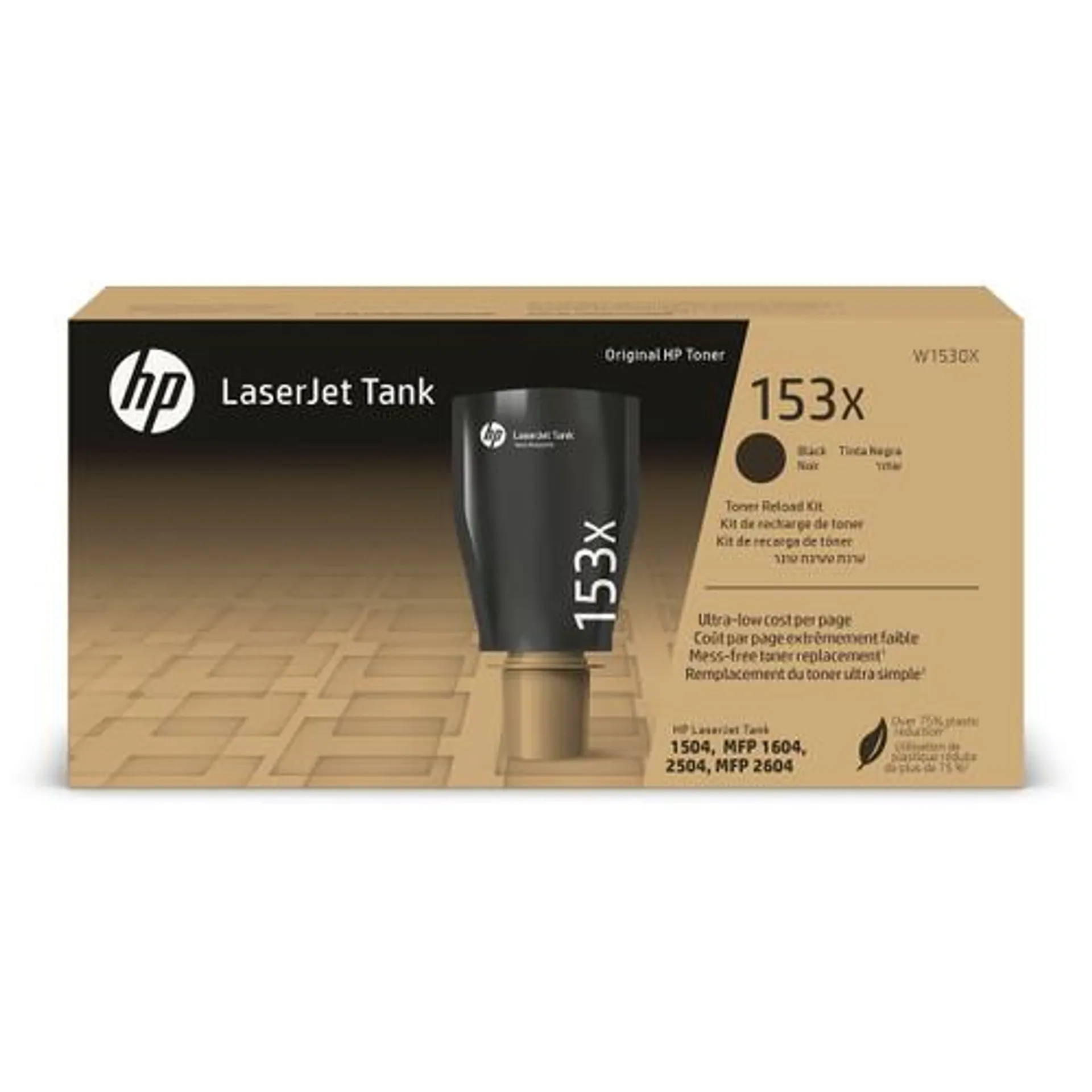 HP - HP 153X W1530X, Nero, Kit di Ricarica Toner Originale Alta Capacità, da 5.000 pagine, per HP LaserJet Tank