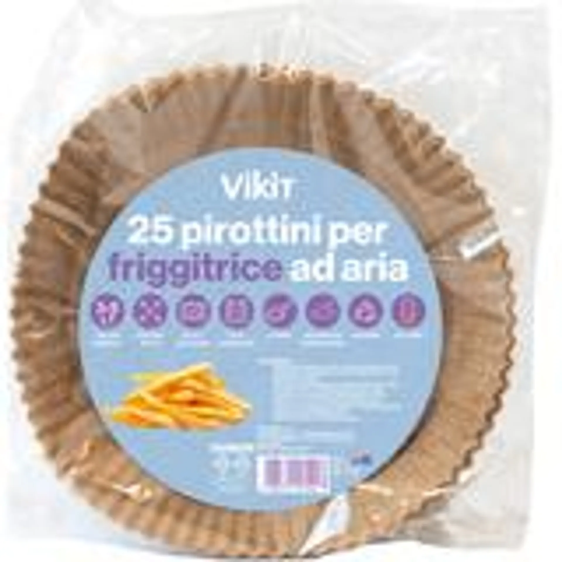 VIKIT 25 PIROTTINI CON DIAMETRO 20 CENTIMETRI e 4 CENTIMETRI DI ALTEZZA PER FRIGGITRCE AD ARIA CON CAPACITA' 3-5 LT