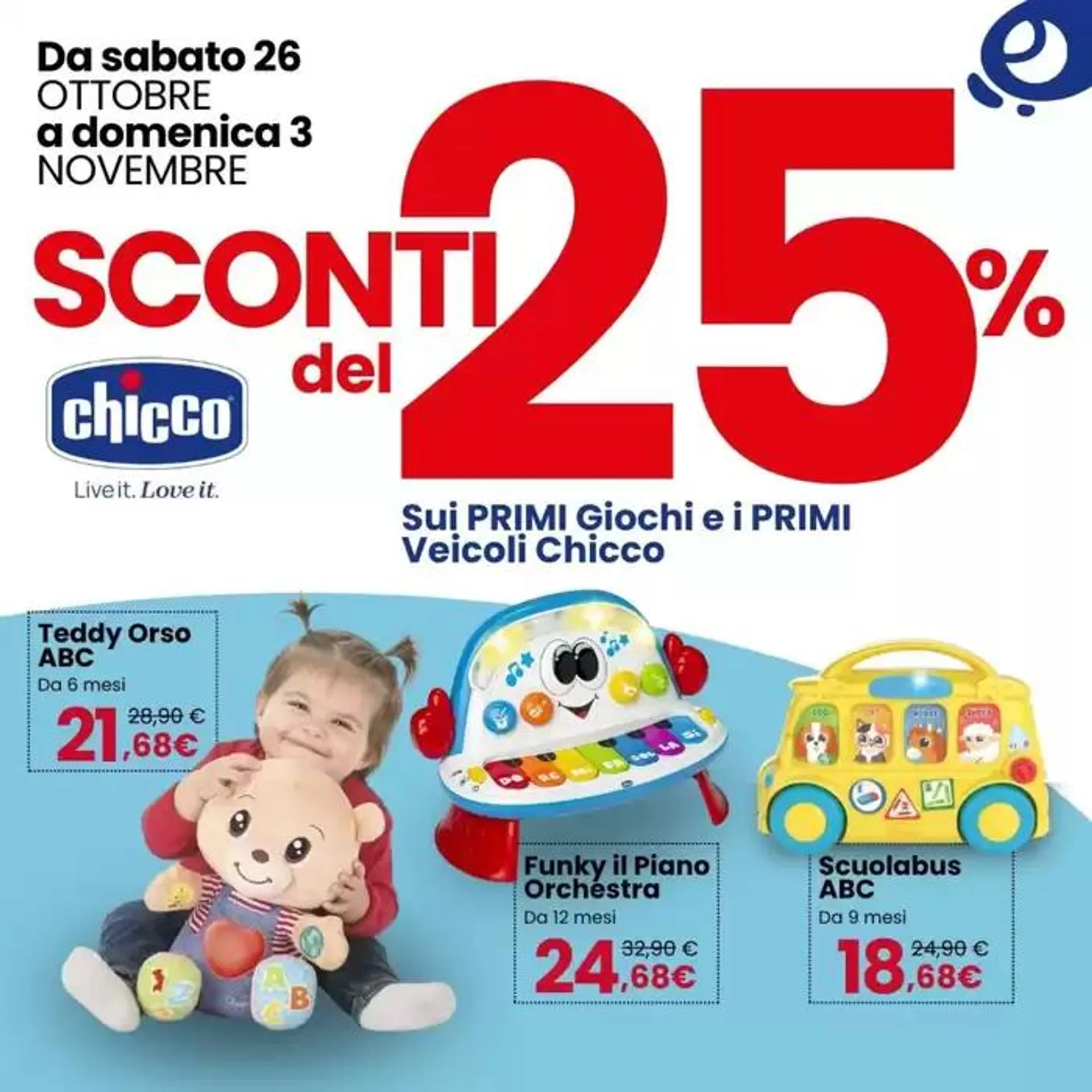 Sui primi giochi e i primi veicoli chicco  da 25 ottobre a 3 novembre di 2024 - Pagina del volantino 2