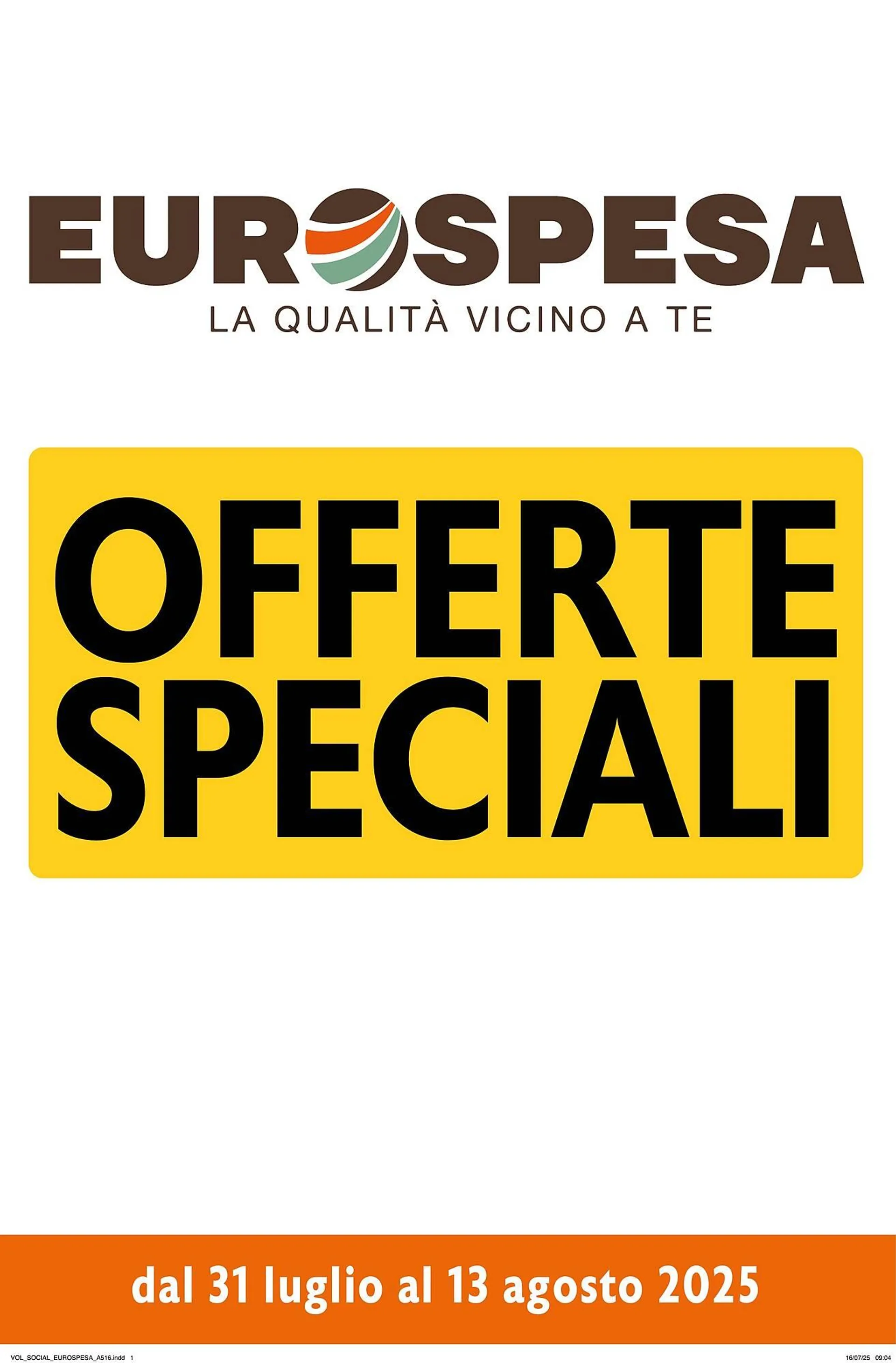 Volantino Eurospesa da 31 luglio a 13 agosto di 2025 - Pagina del volantino 1