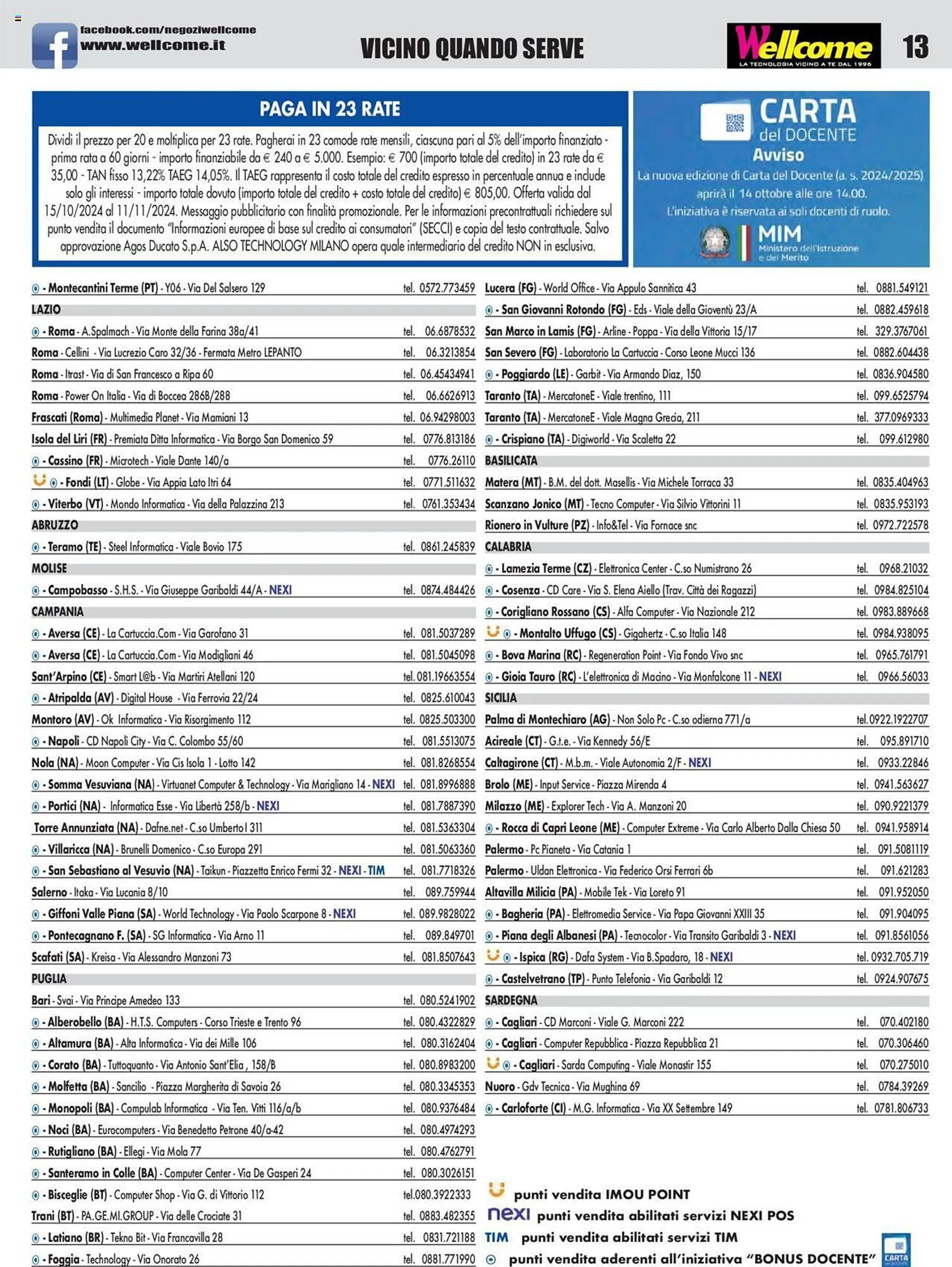 Volantino Wellcome da 15 ottobre a 11 novembre di 2024 - Pagina del volantino 13