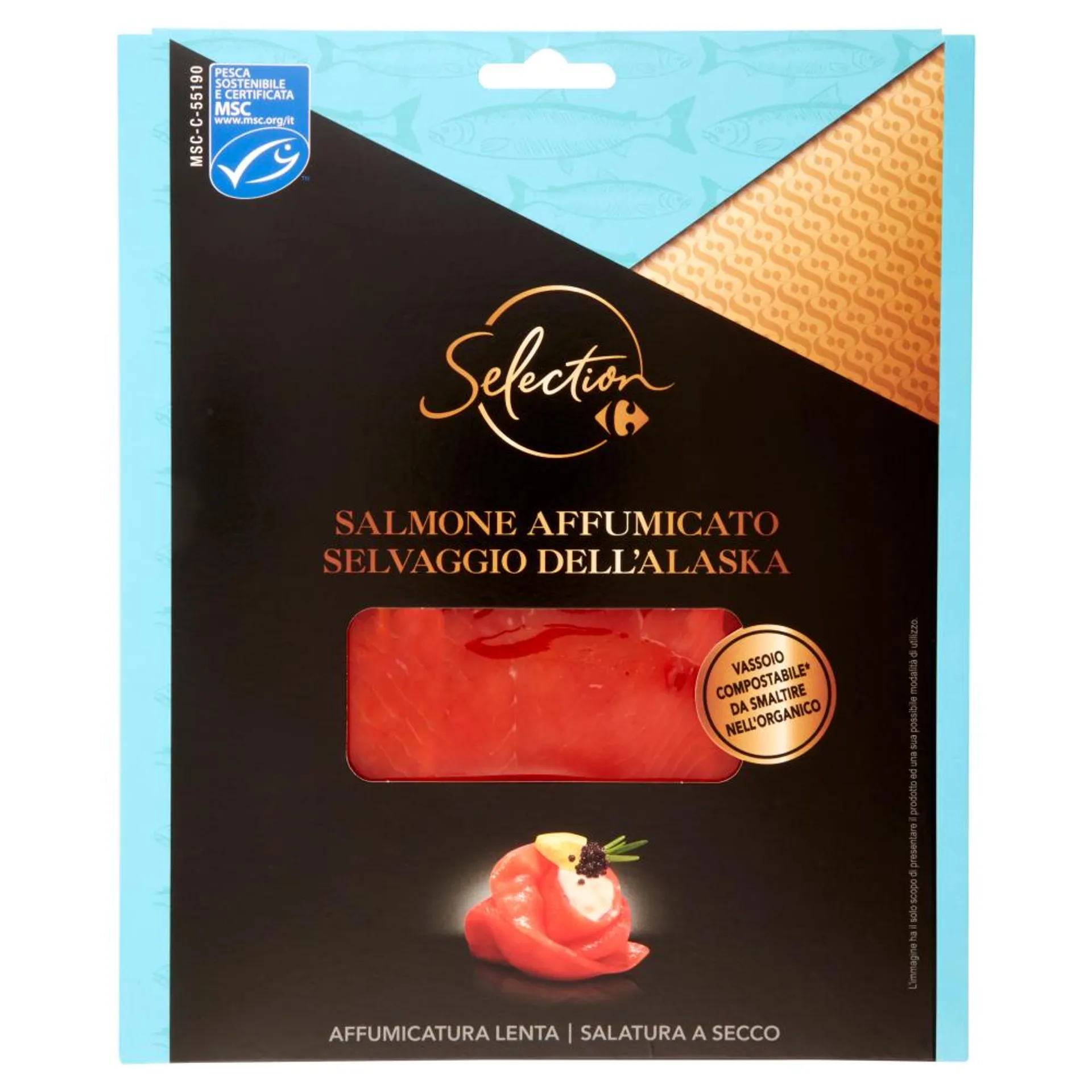 Carrefour Selection Salmone Affumicato Selvaggio dell'Alaska 100 g