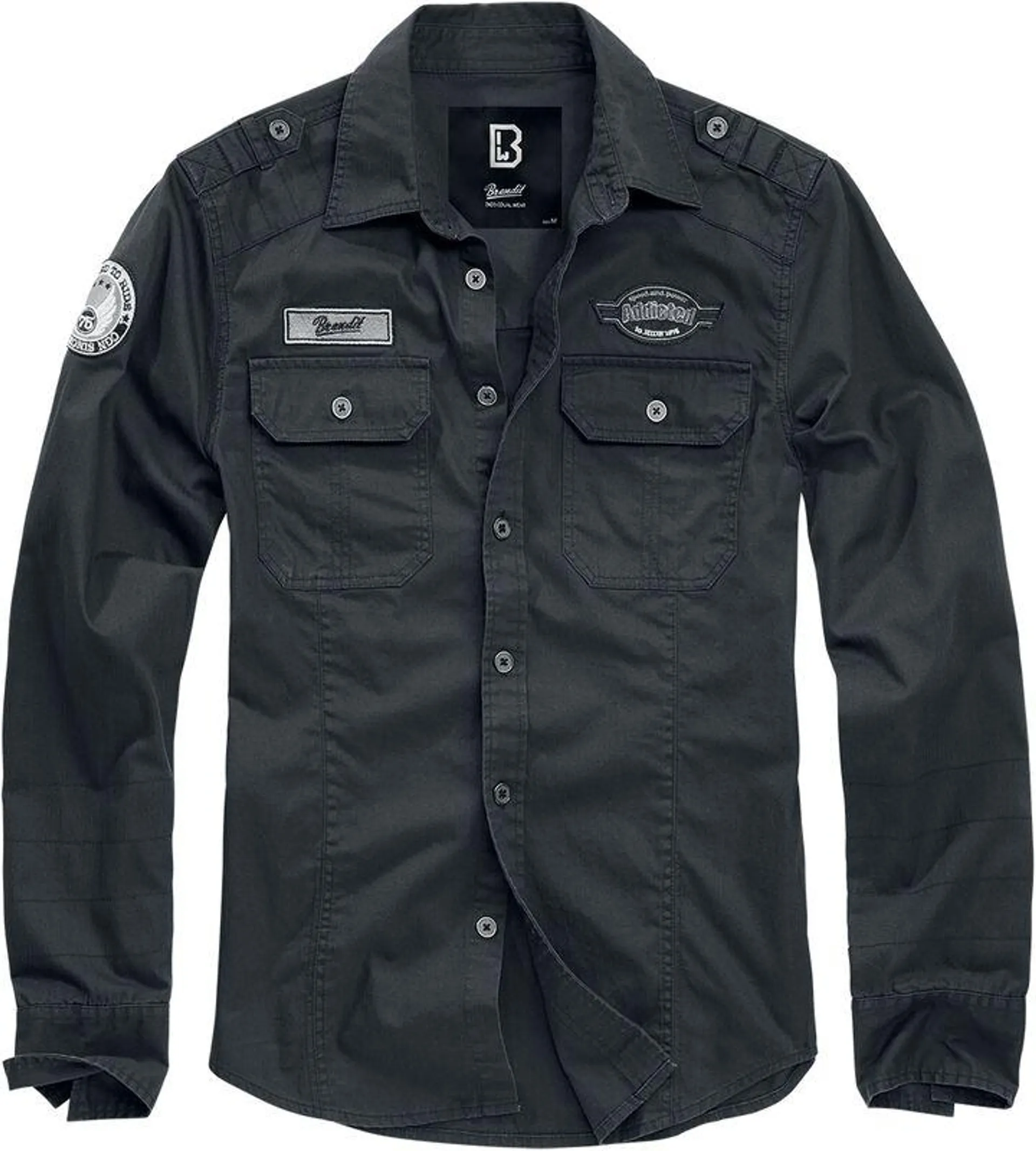 Luis Shirt | Camicia Maniche Lunghe | nero | Brandit