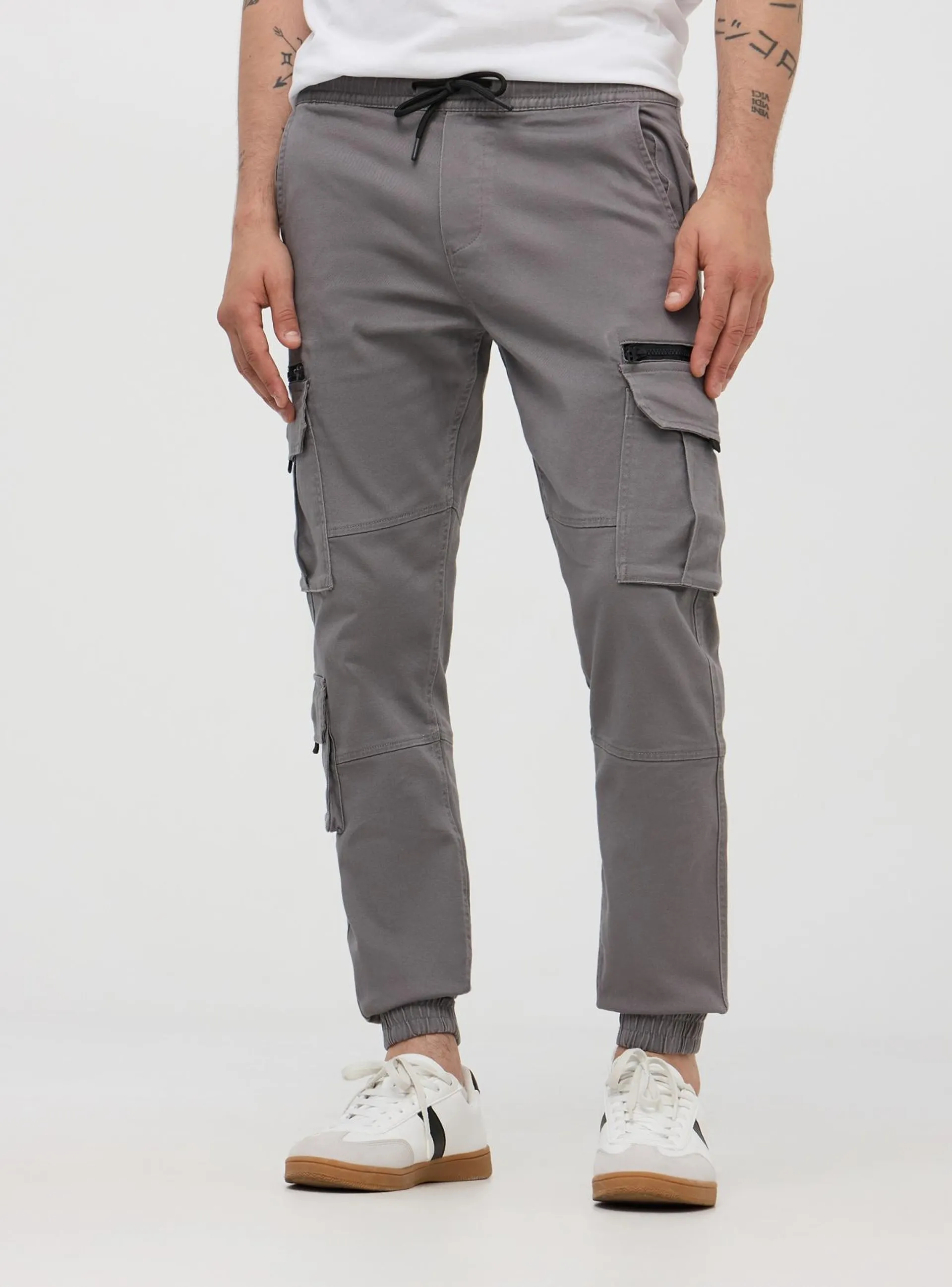 Pantaloni jogger cargo Grigio topo