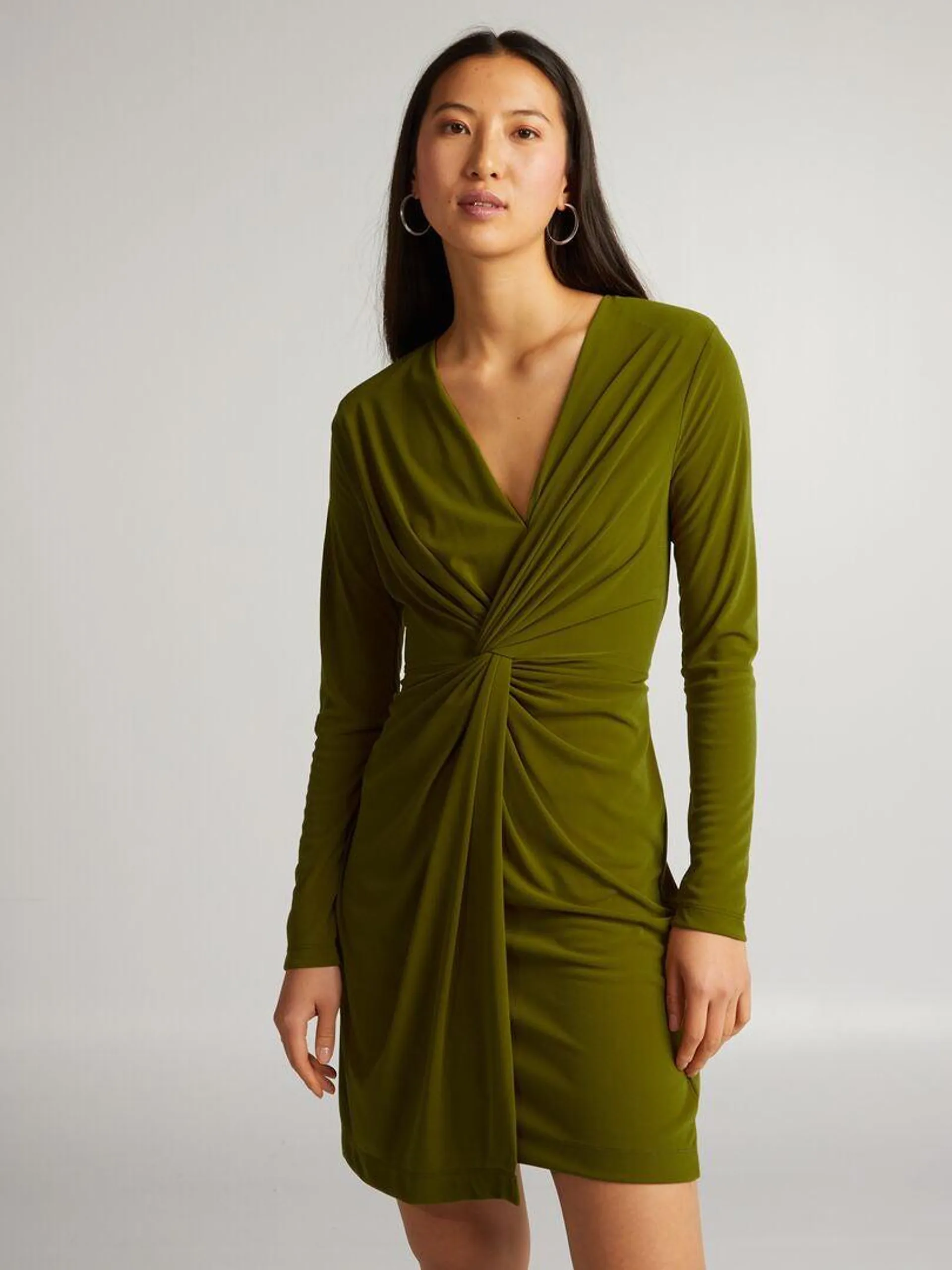 Vestido drapeado - VERDE