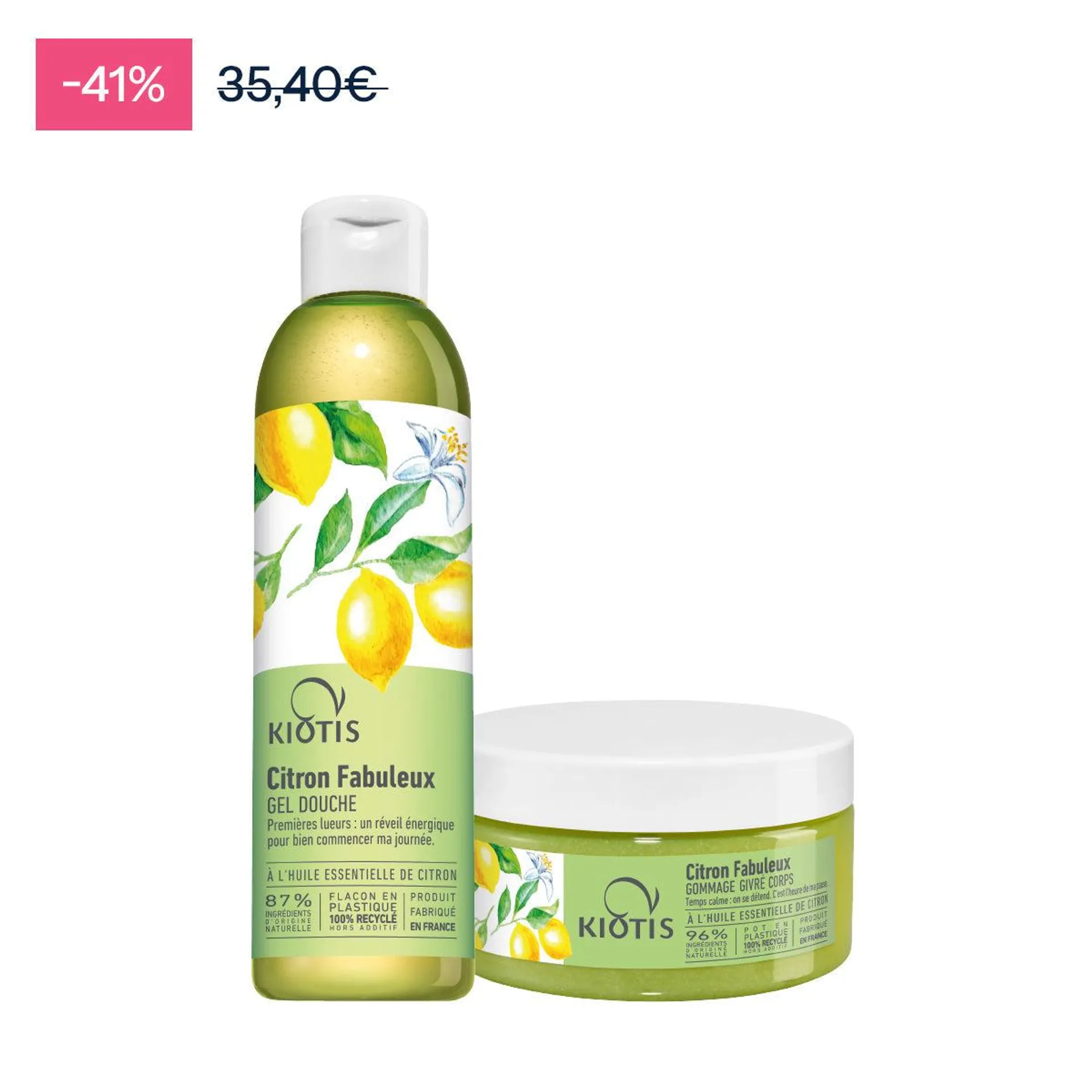 Set Gel doccia ed Esfoliante corpo all'Olio essenziale di Limone