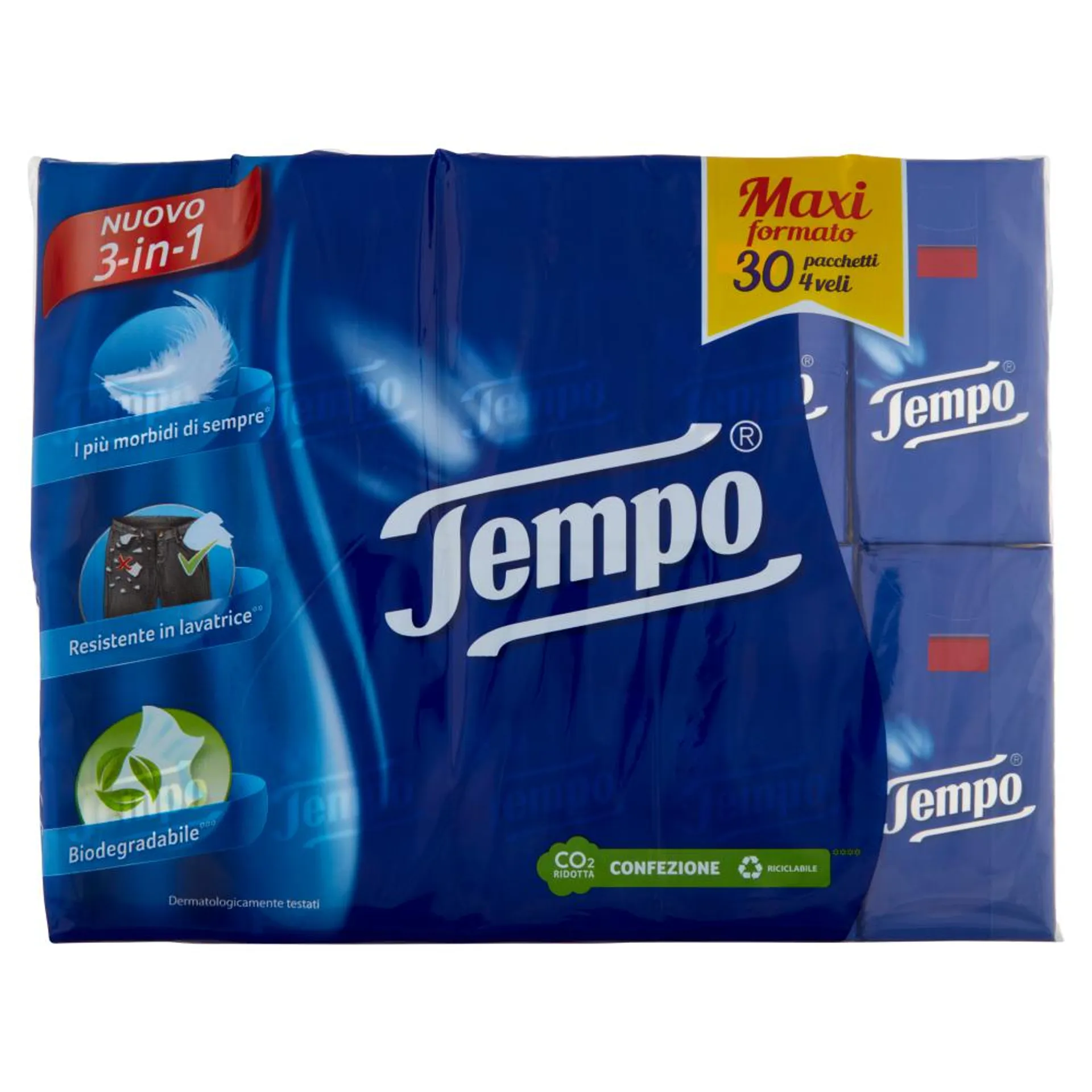 Tempo Classic Fazzoletti 4 veli Maxi Formato 30 pz