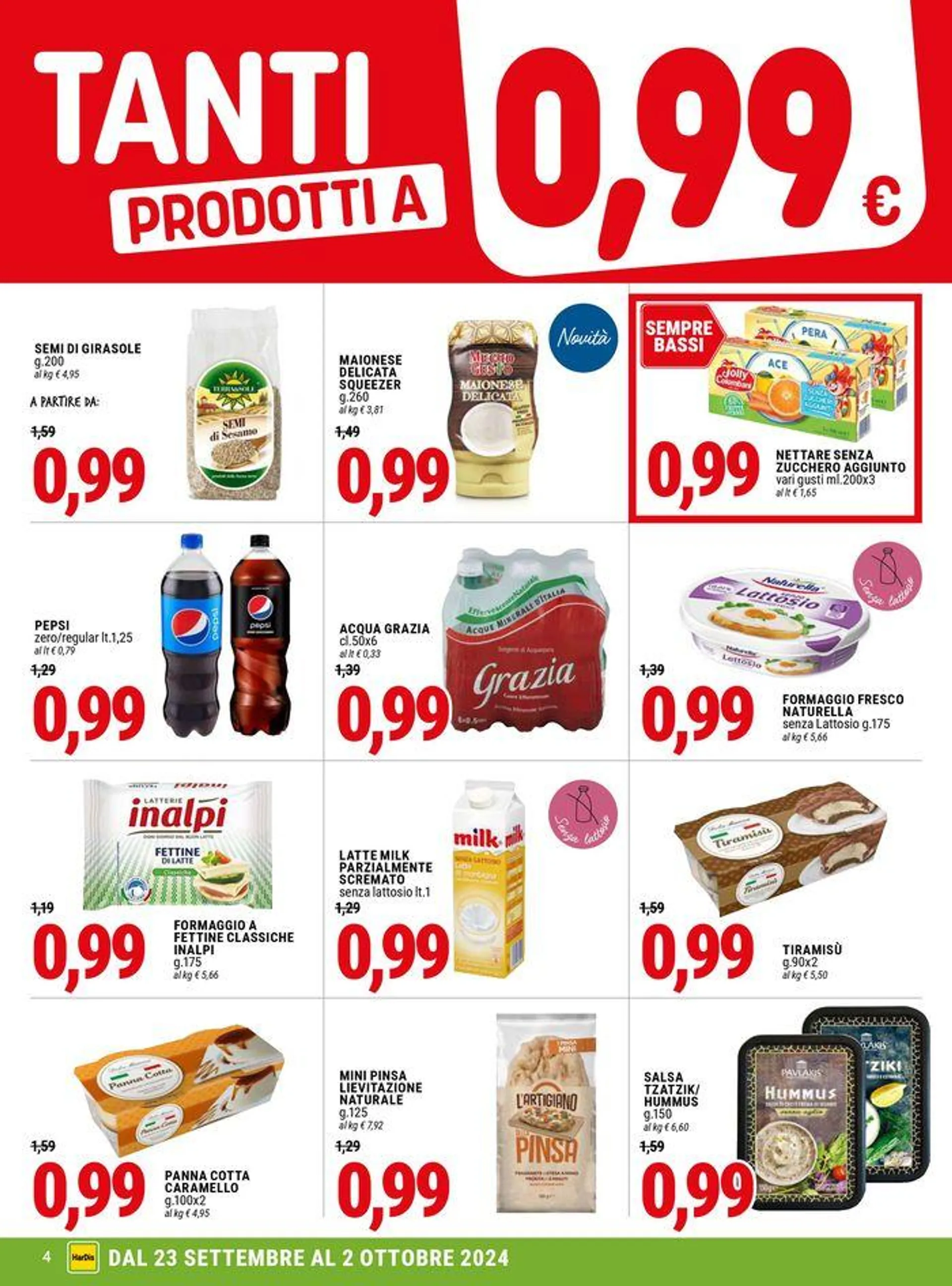 Tanti prodotti a 0.99€‎  da 23 settembre a 2 ottobre di 2024 - Pagina del volantino 4