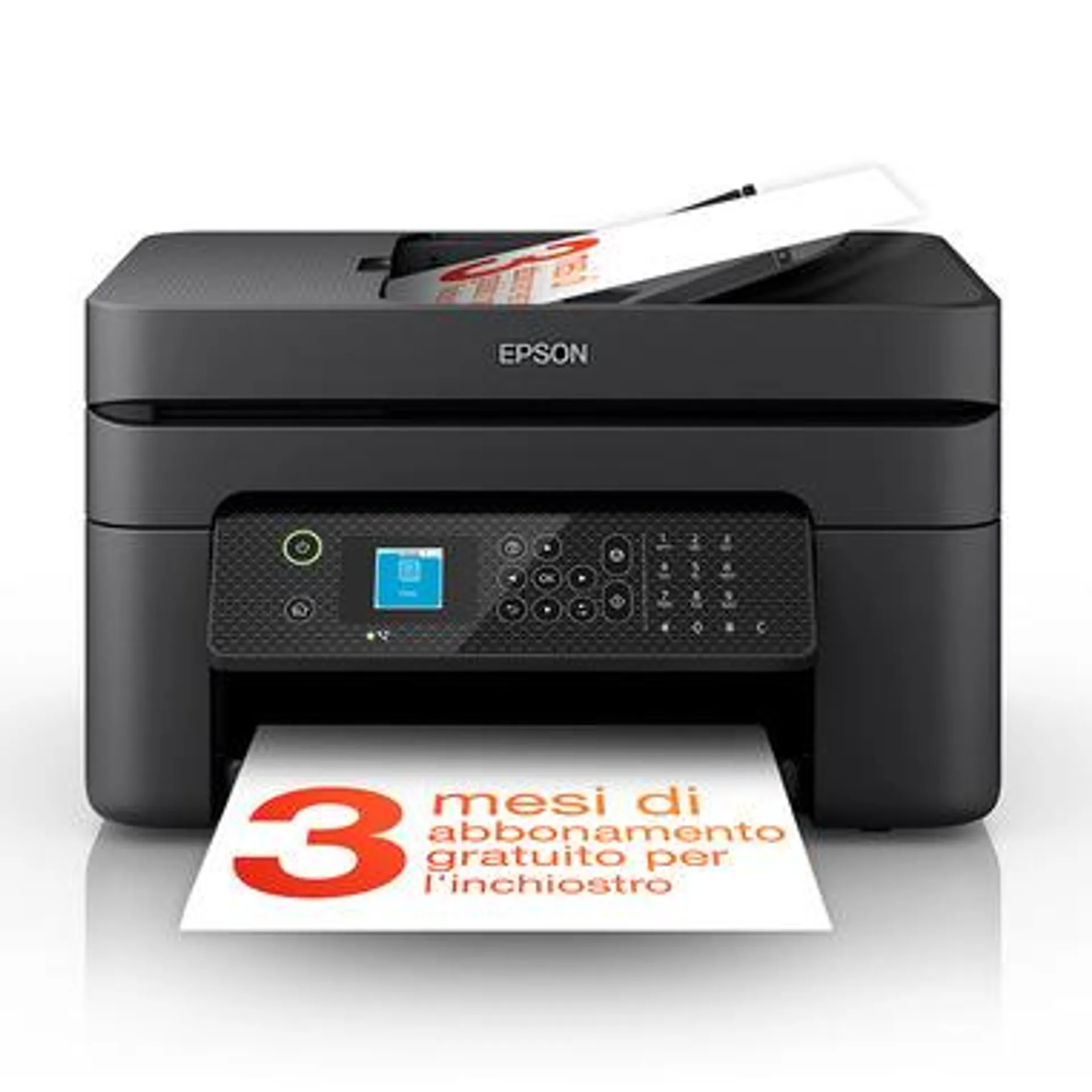 Epson WorkForce WF-2930DWF stampante multifunzione A4 getto d'inchiostro (stampa, scansione, copia), display LCD 3.7cm, ADF, WiFi Direct, 3 mesi di inchiostro incluso con ReadyPrint