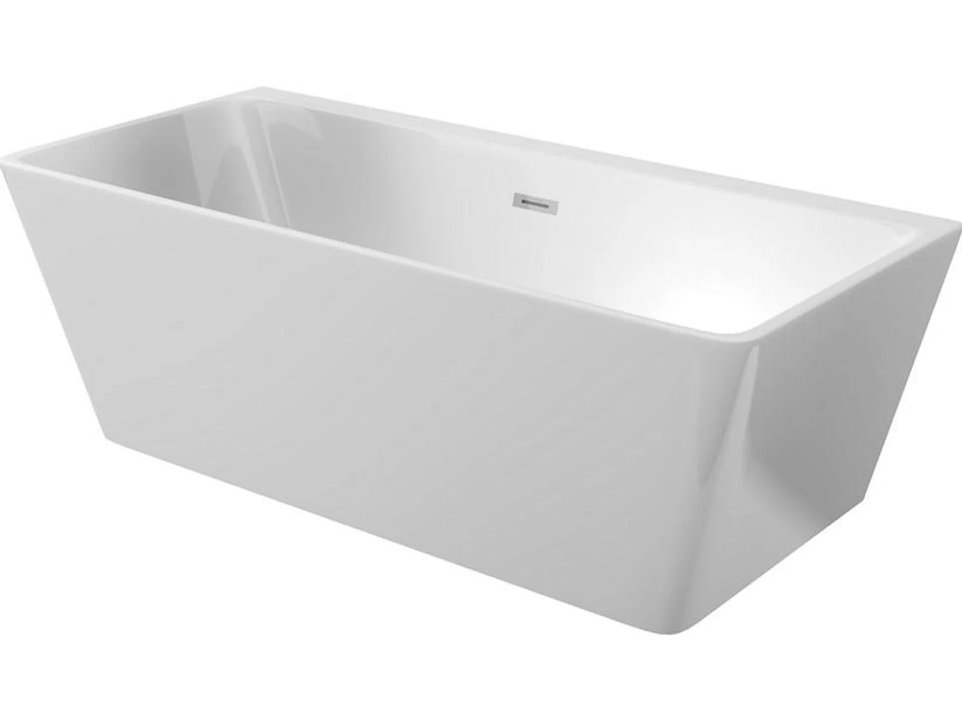 Vasca a Muro con Piedini Hiacynt cm. 160x75x58 Bianco Lucido