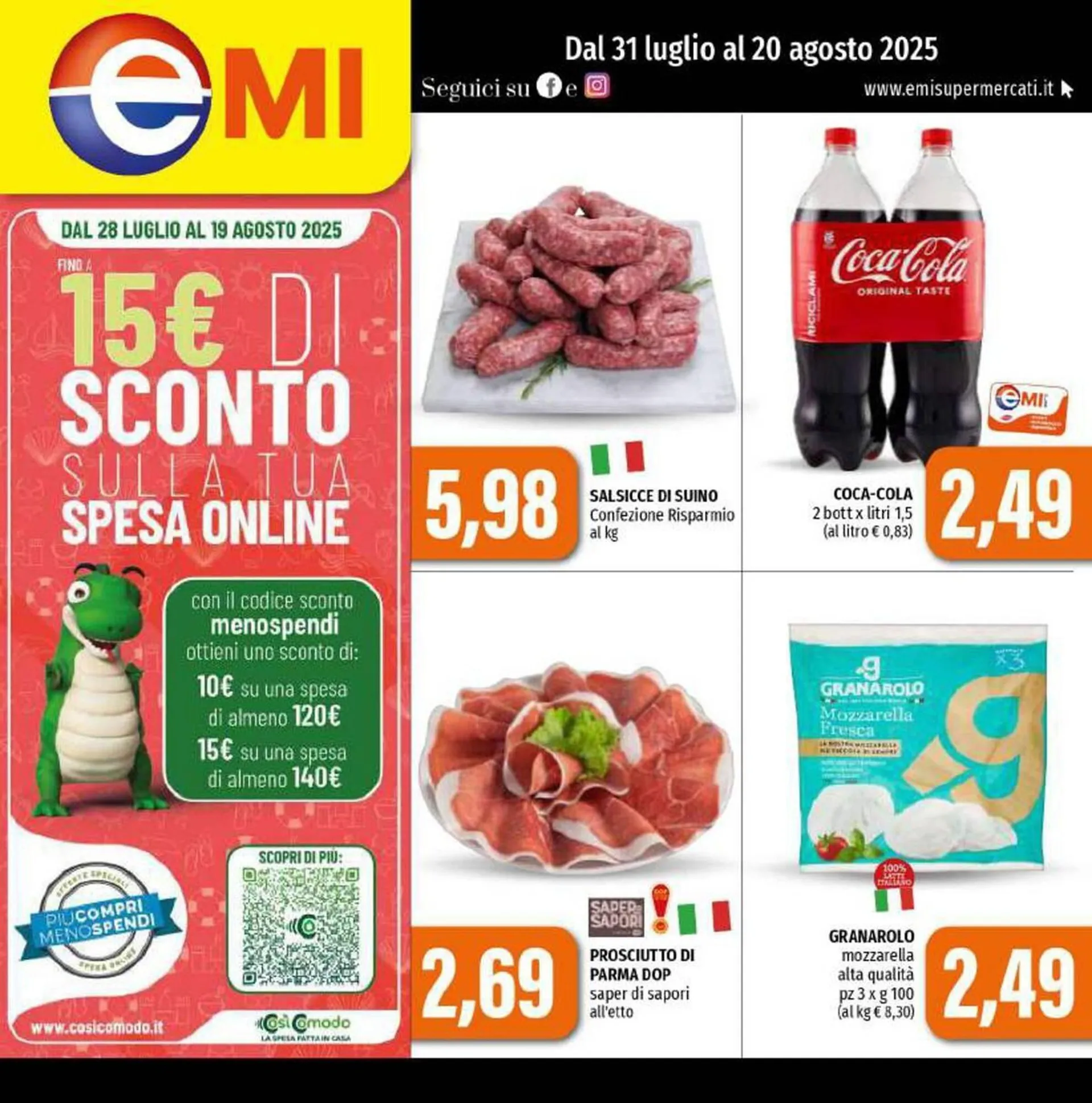 Volantino Emi Supermercati da 31 luglio a 20 agosto di 2025 - Pagina del volantino 1