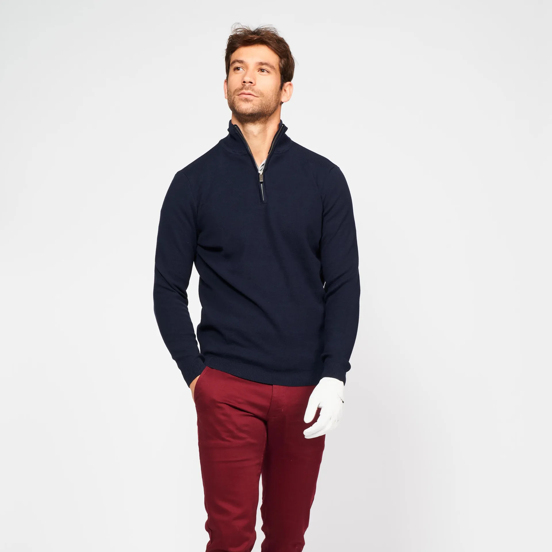 Maglione golf uomo MW 500 blu