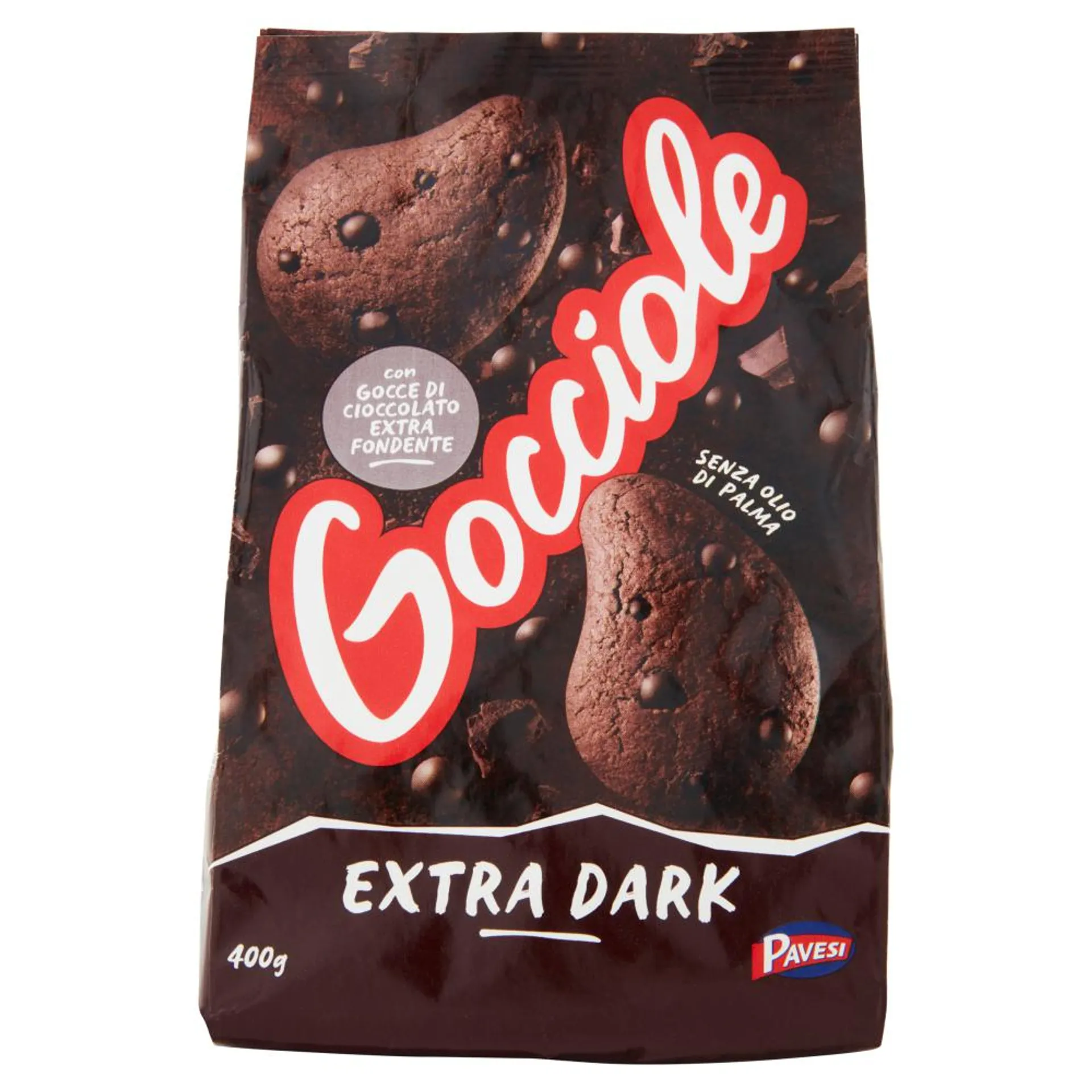 Pavesi Gocciole Extradark Biscotti con Gocce di Cioccolato Extra Fondente 400g