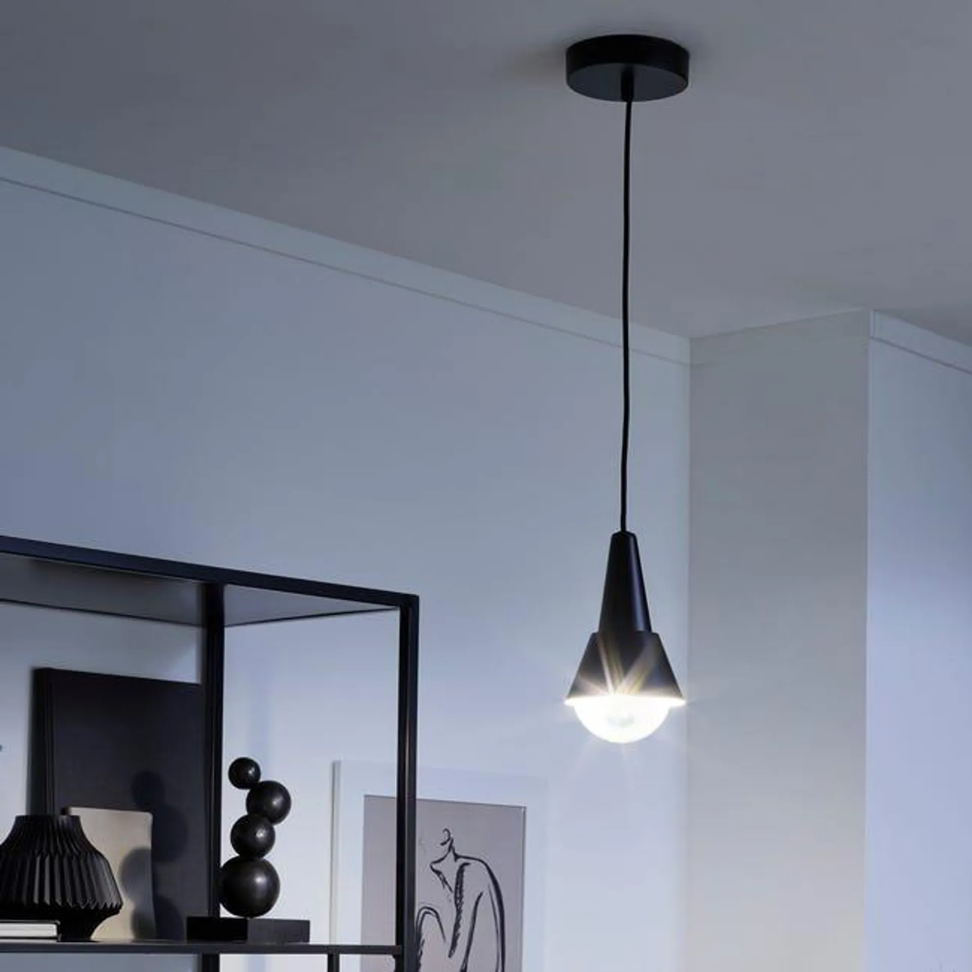 Lampadario Design Mazugi nero in ferro, D. 12 cm, L. 12 cm, INSPIRE Vedi i dettagli del prodotto