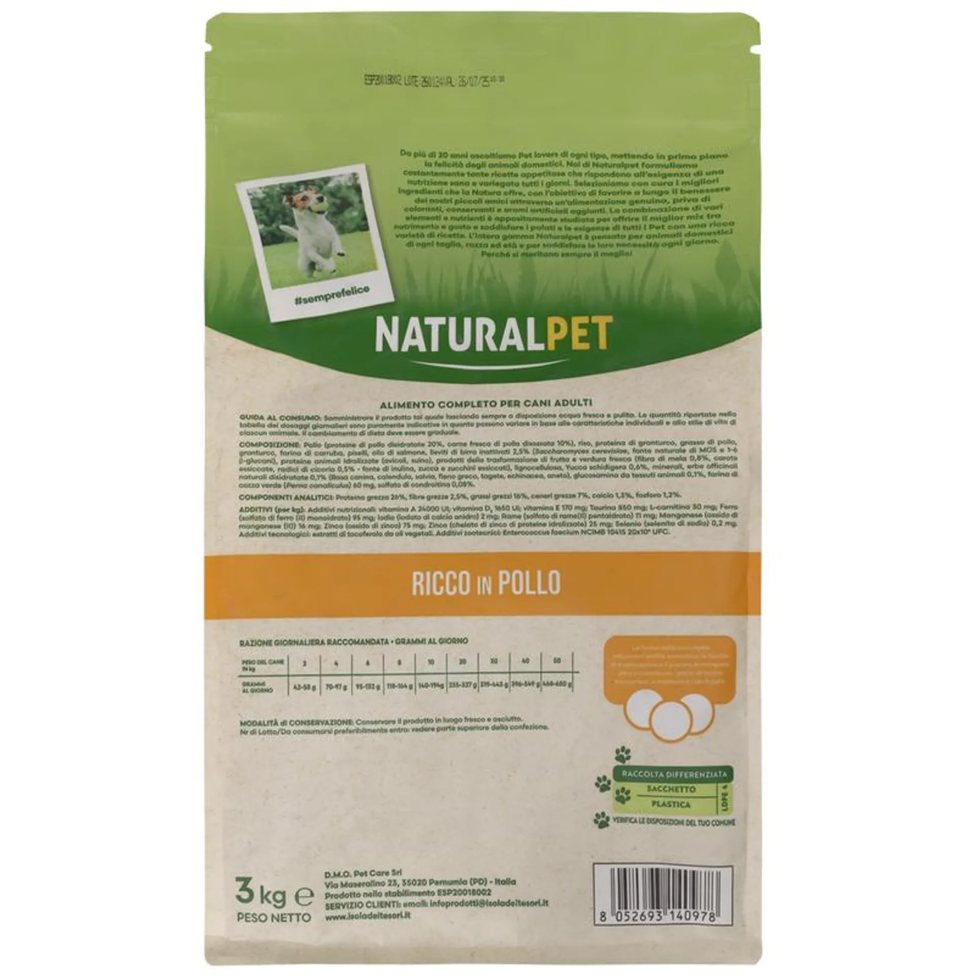 Naturalpet Dog Adult All Breed Ricco in Pollo 3 kg