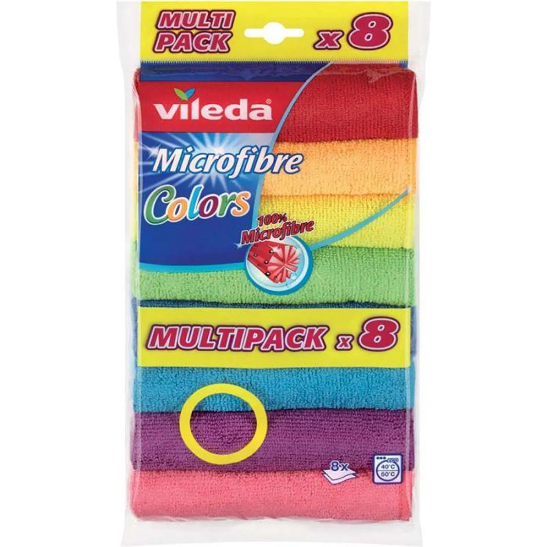 Vileda set 8 panni microfibra colors