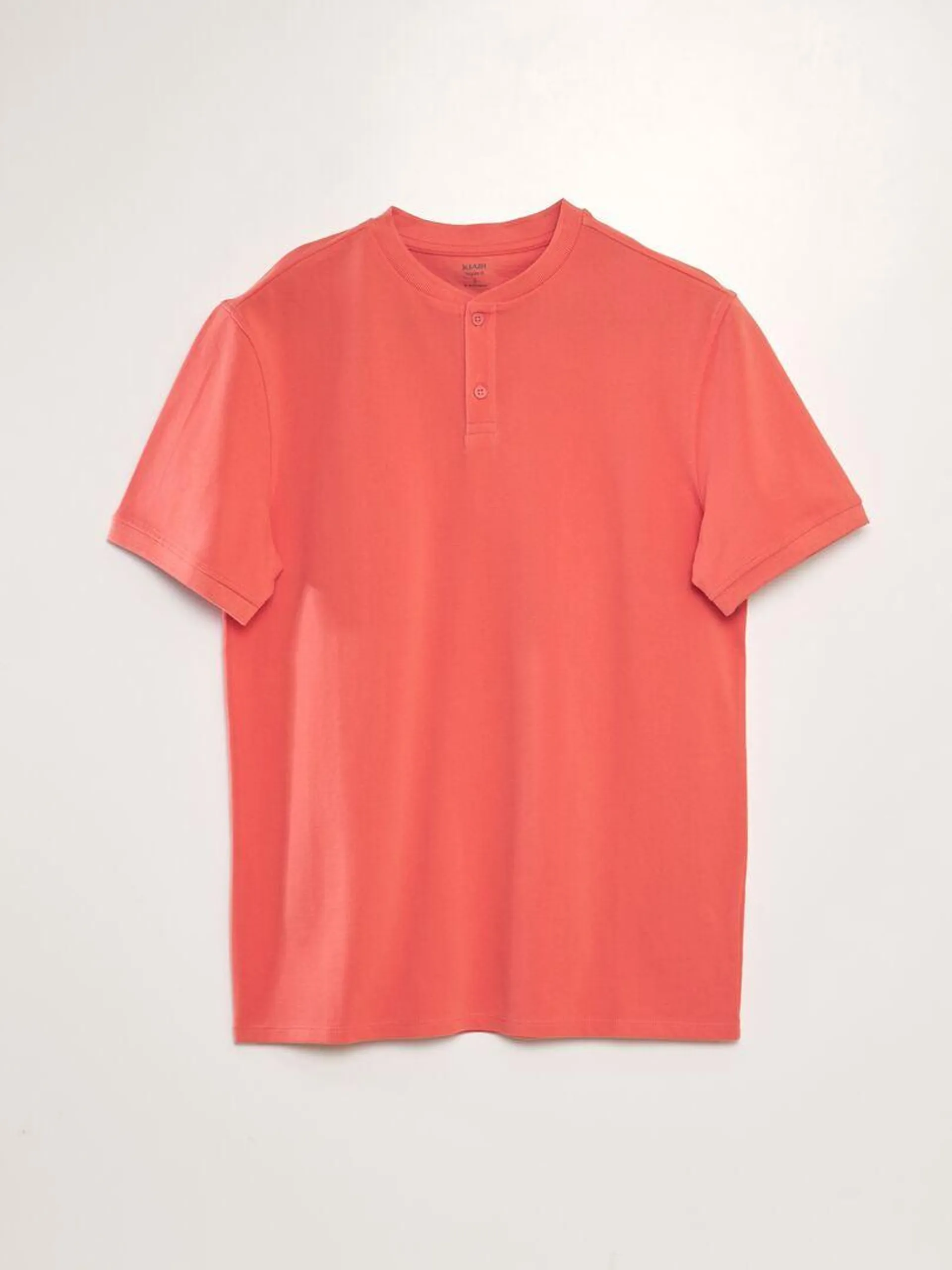 Polo de piqué de algodón liso - NARANJA