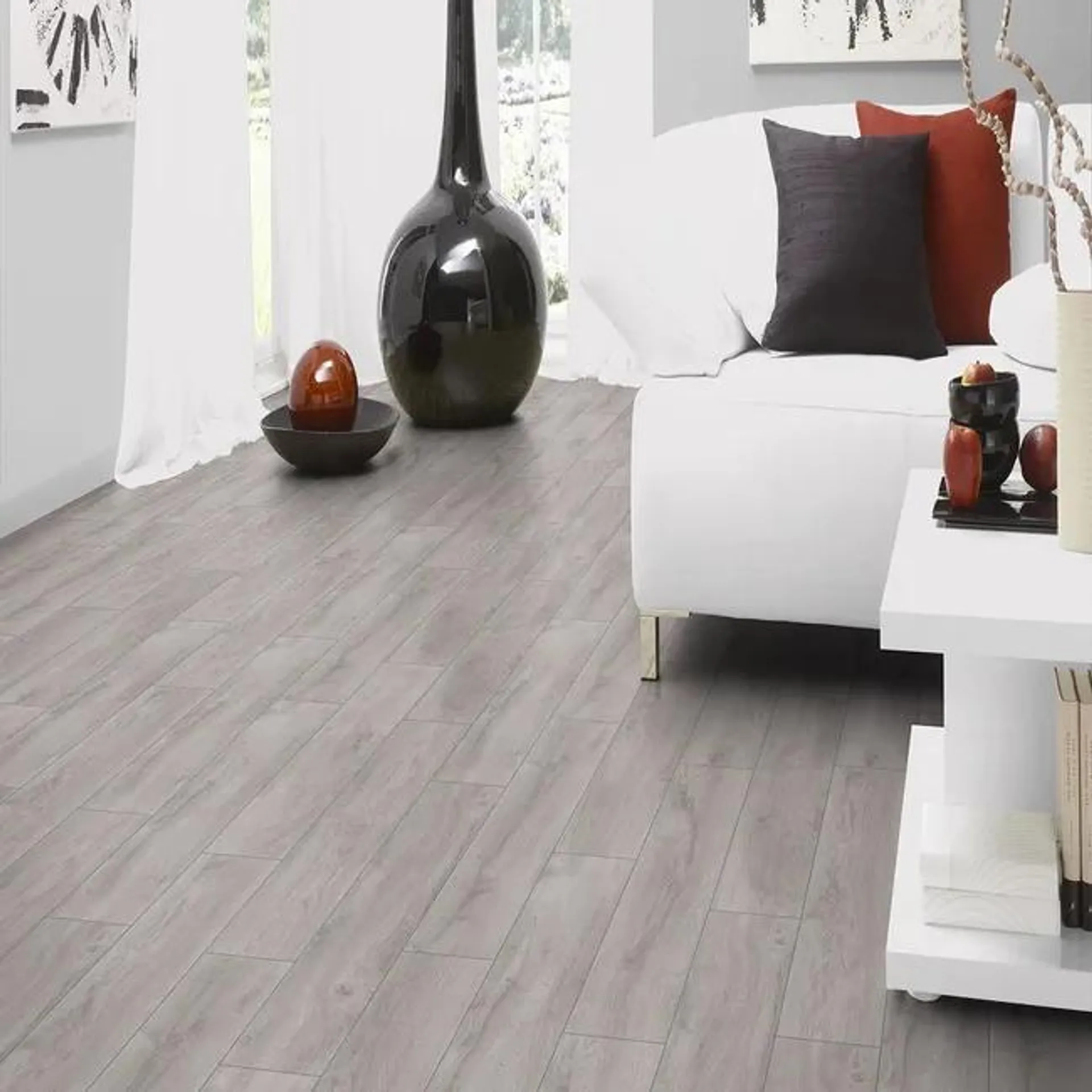 Pavimento laminato Catwalk rovere grigio Sp 8mm