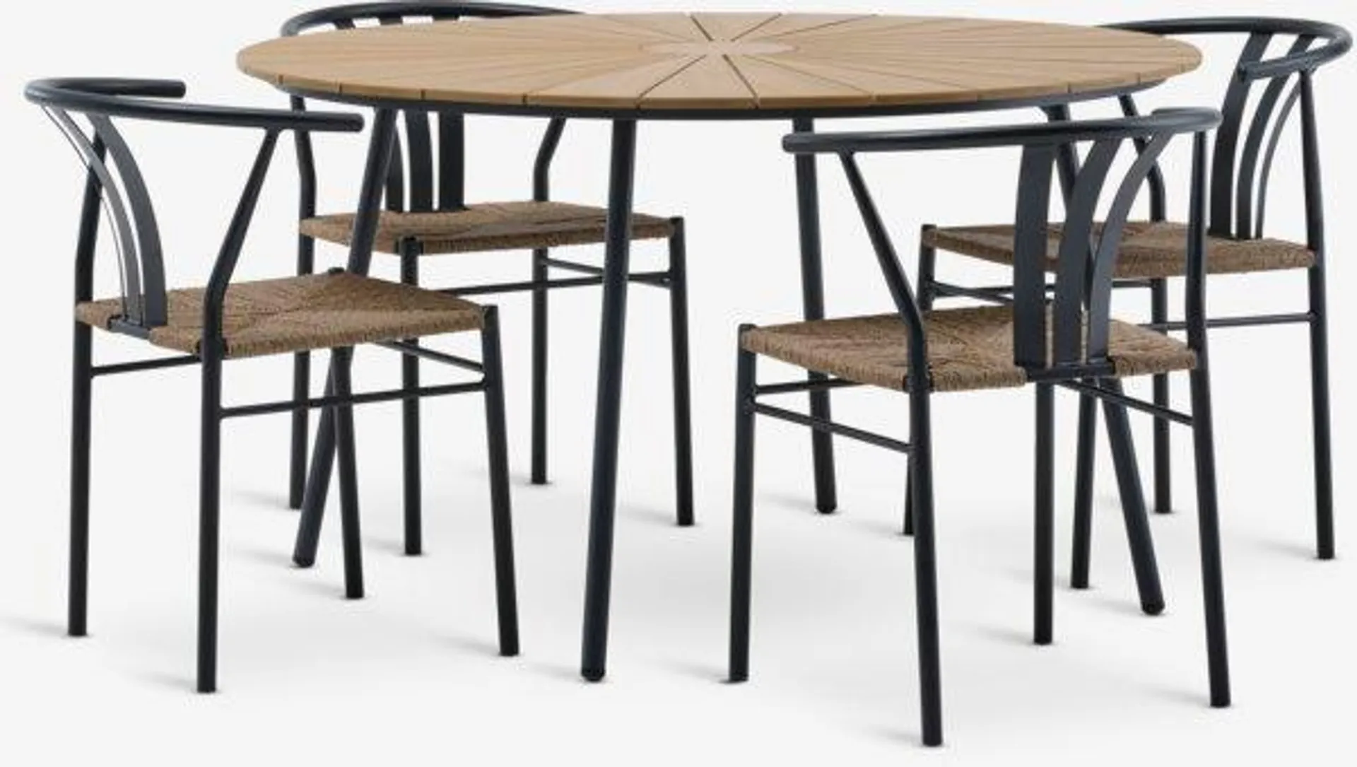 RANGSTRUP Tavolo Ø130 naturale/nero + 4 TAGMARK sedia