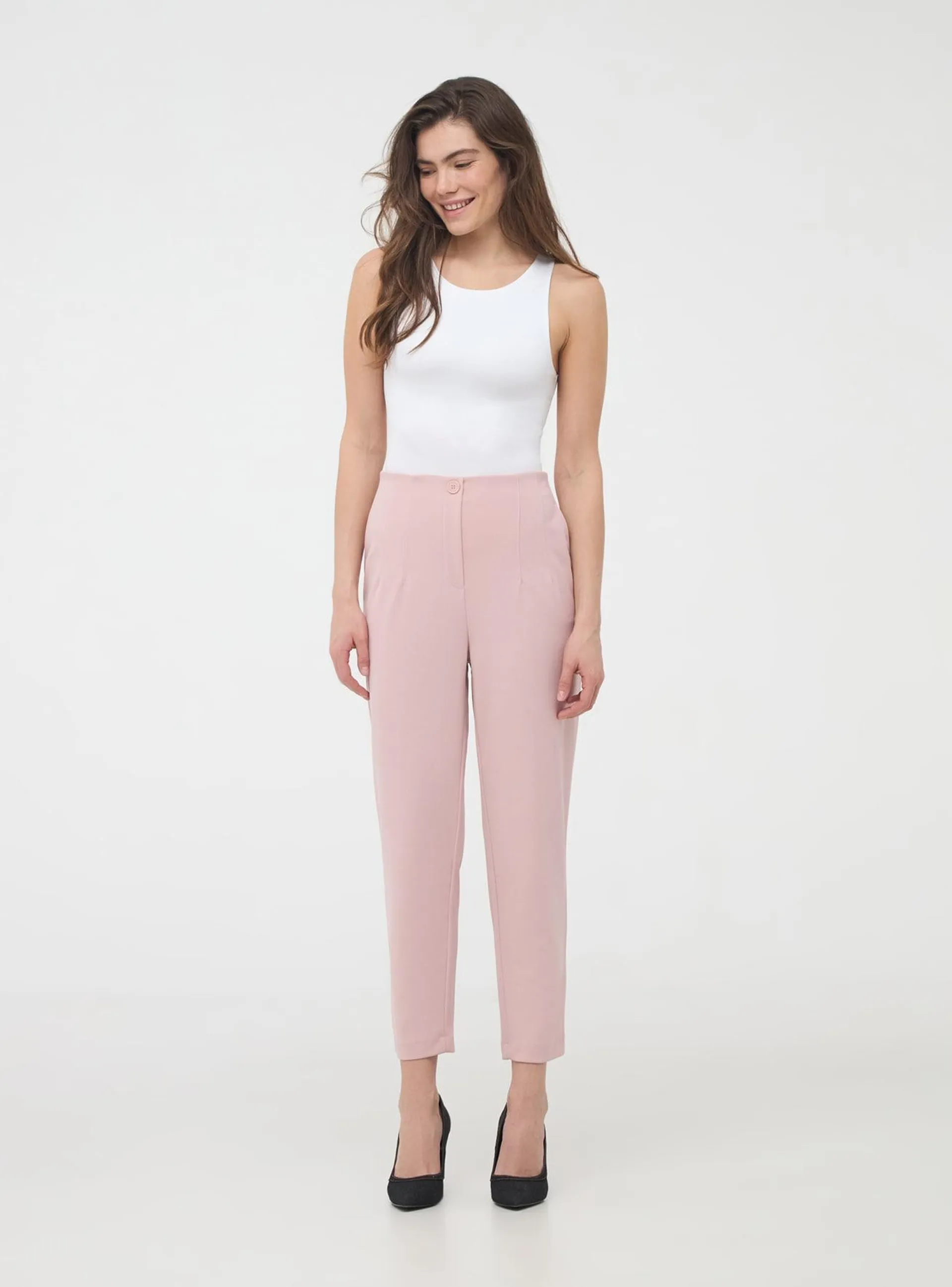 Pantaloni chino morbidi Rosa cipria