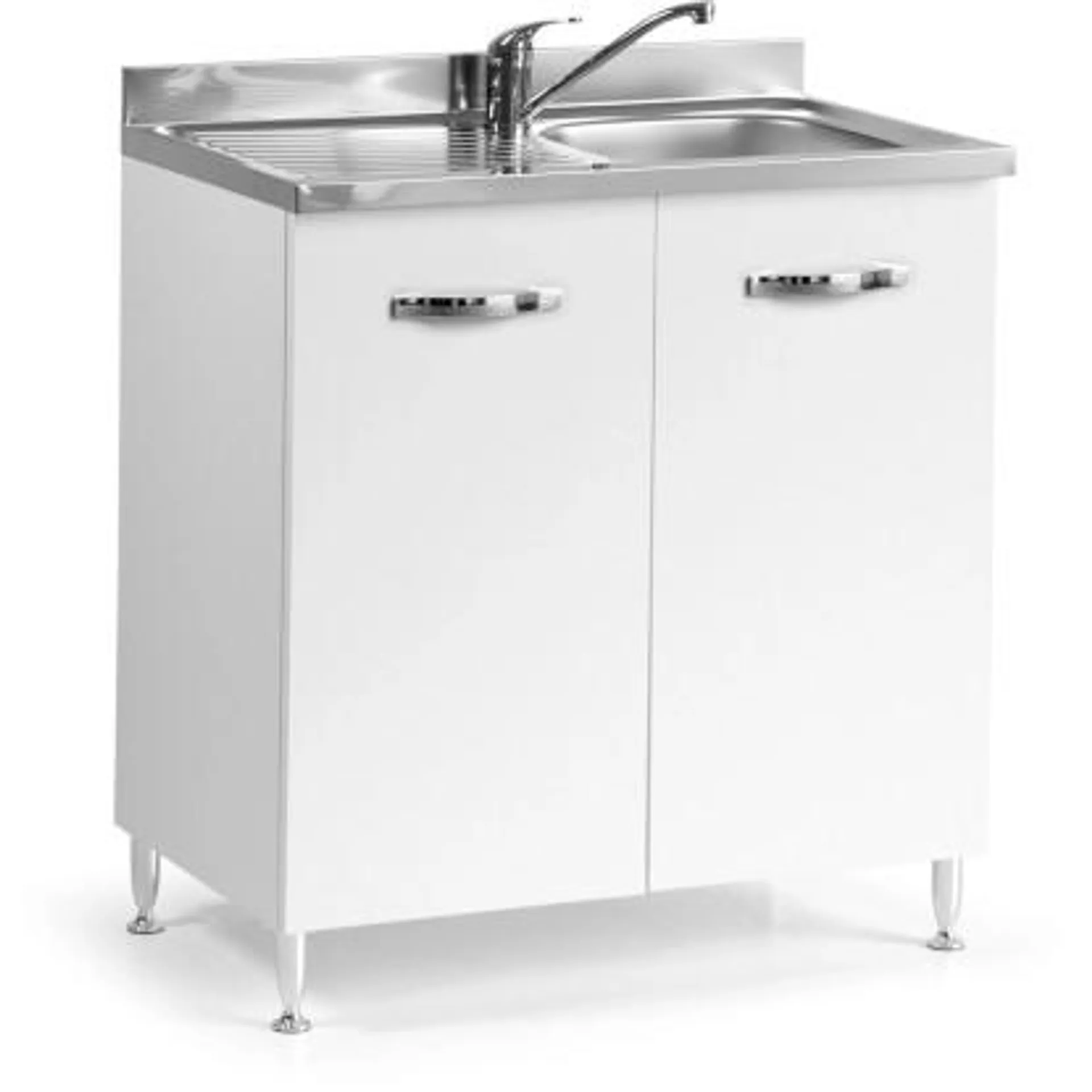 Base cucina sottolavello 2 ante 80 cm bianco frassinato