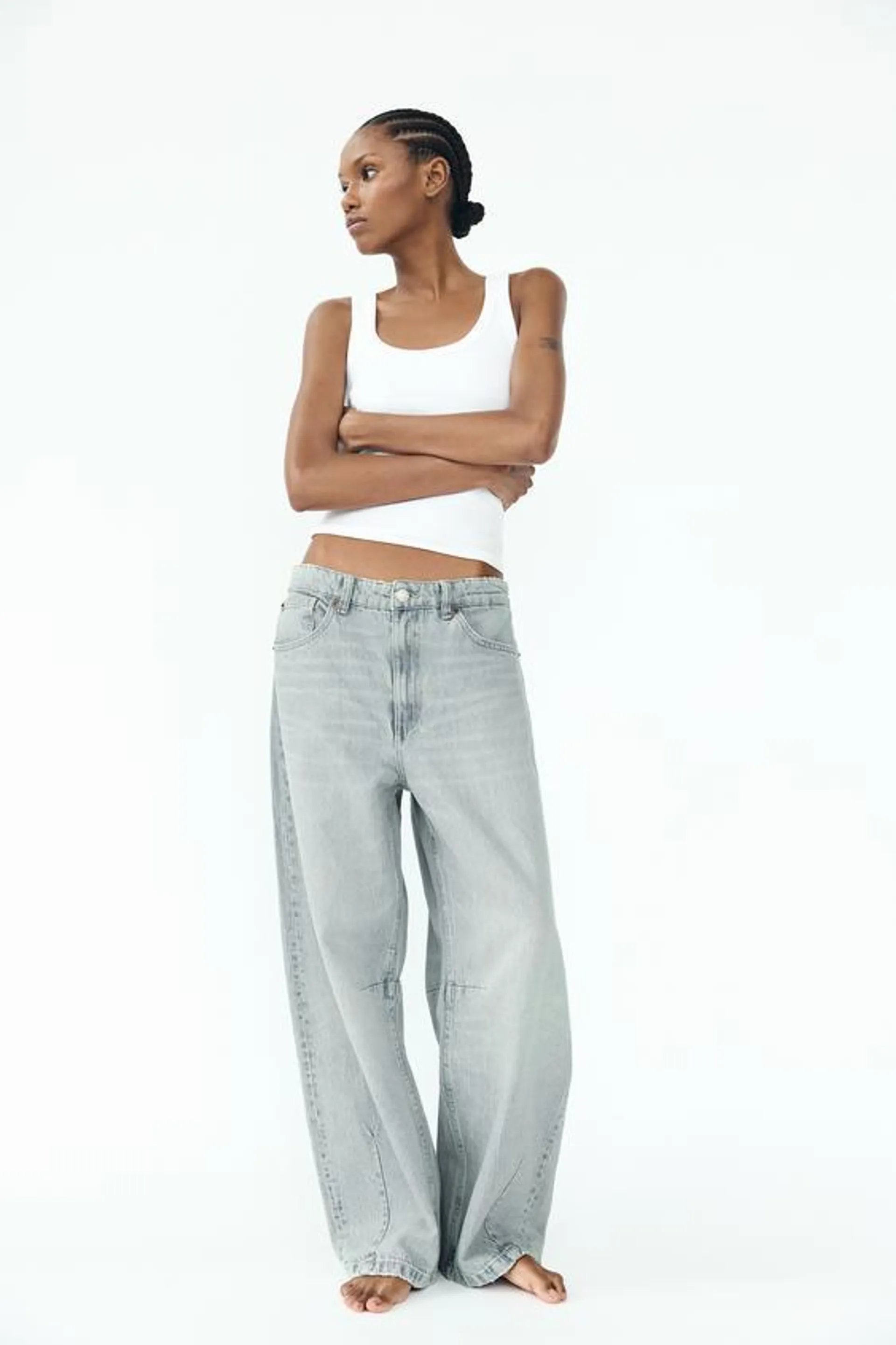 TRF MID WAIST BAGGY BALLOON JEANS