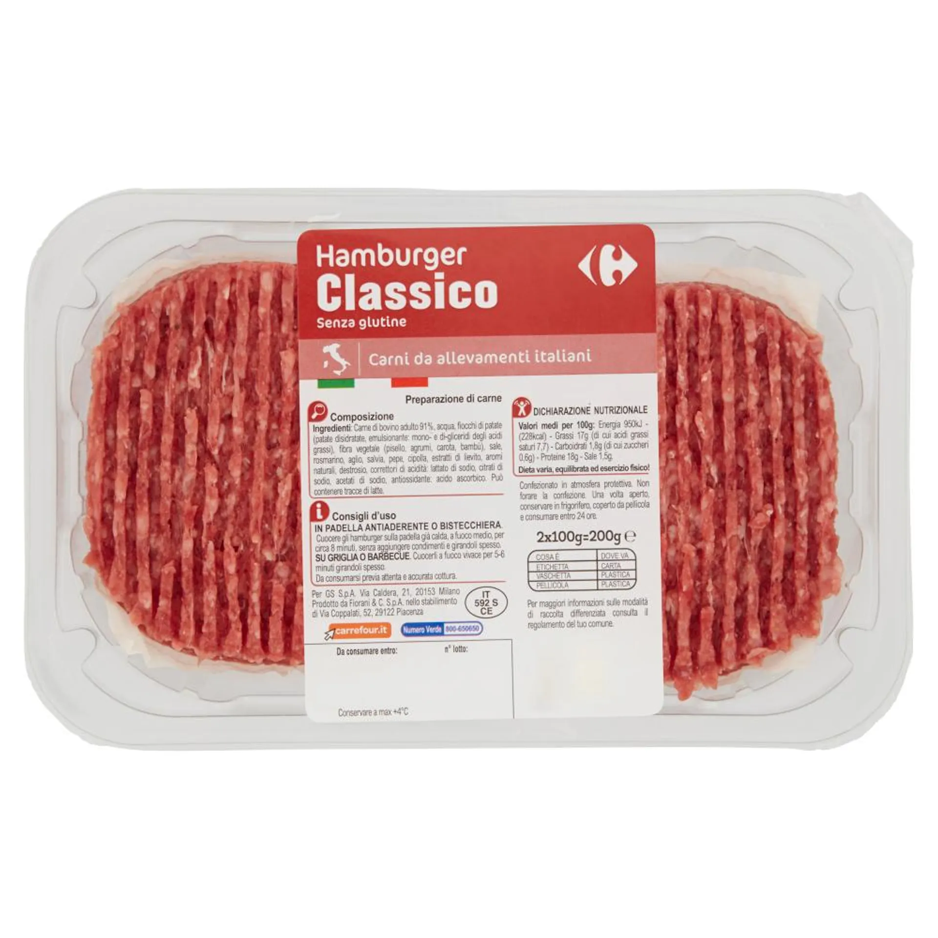 Carrefour Hamburger Classico 2 x 100 g