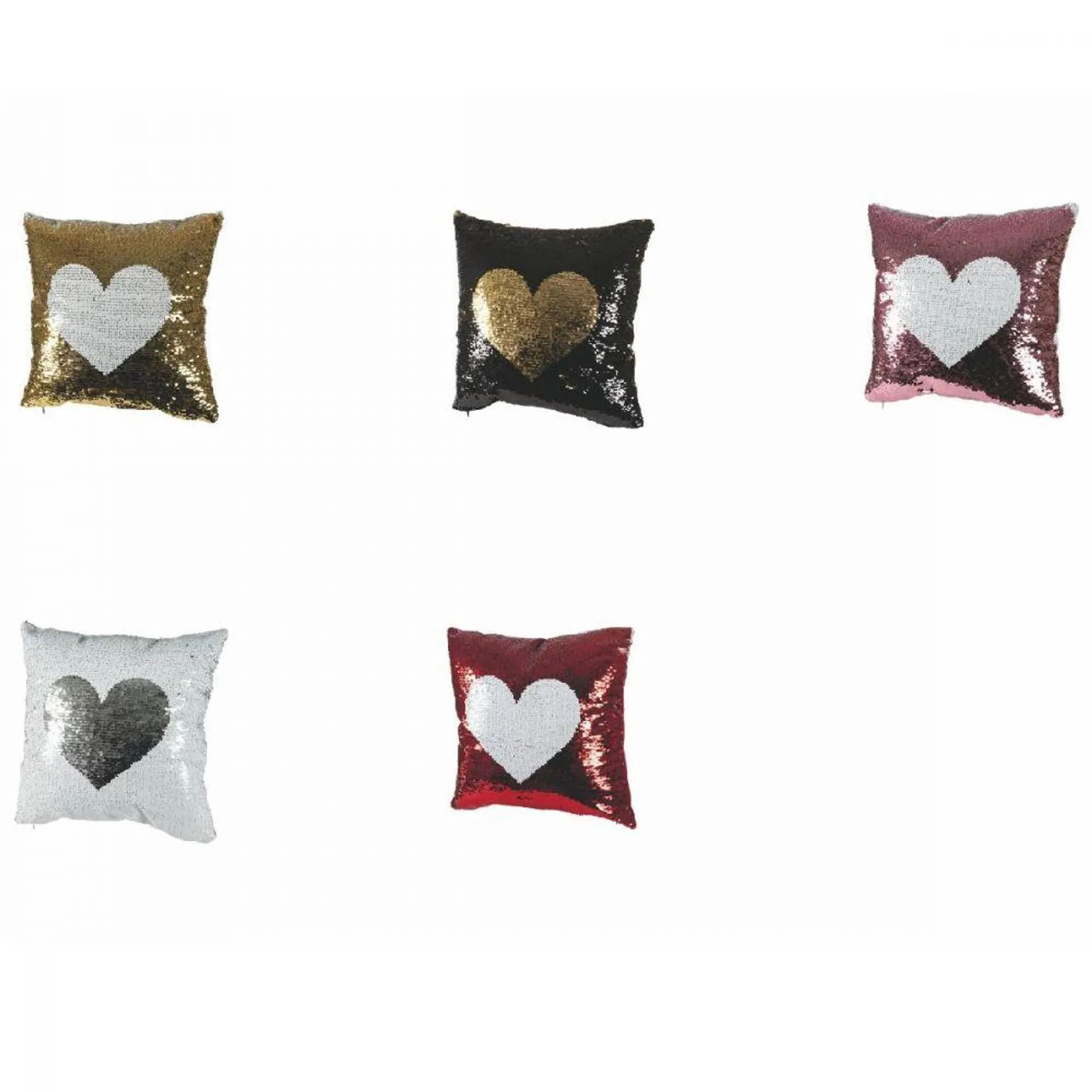 RISPARMIO CASA Cuscino Cuore Paillettes 40x40cm Assortito