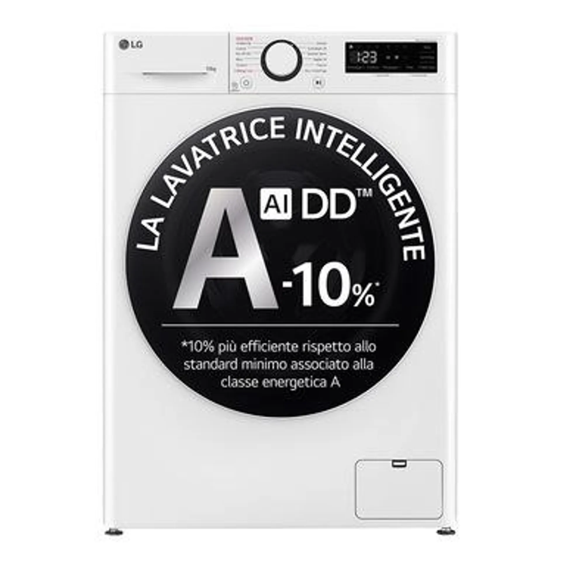 LG F4R5010TSWW Lavatrice 10kg AI DD, Classe A-10%, 1400 giri, TurboWash, Vapore