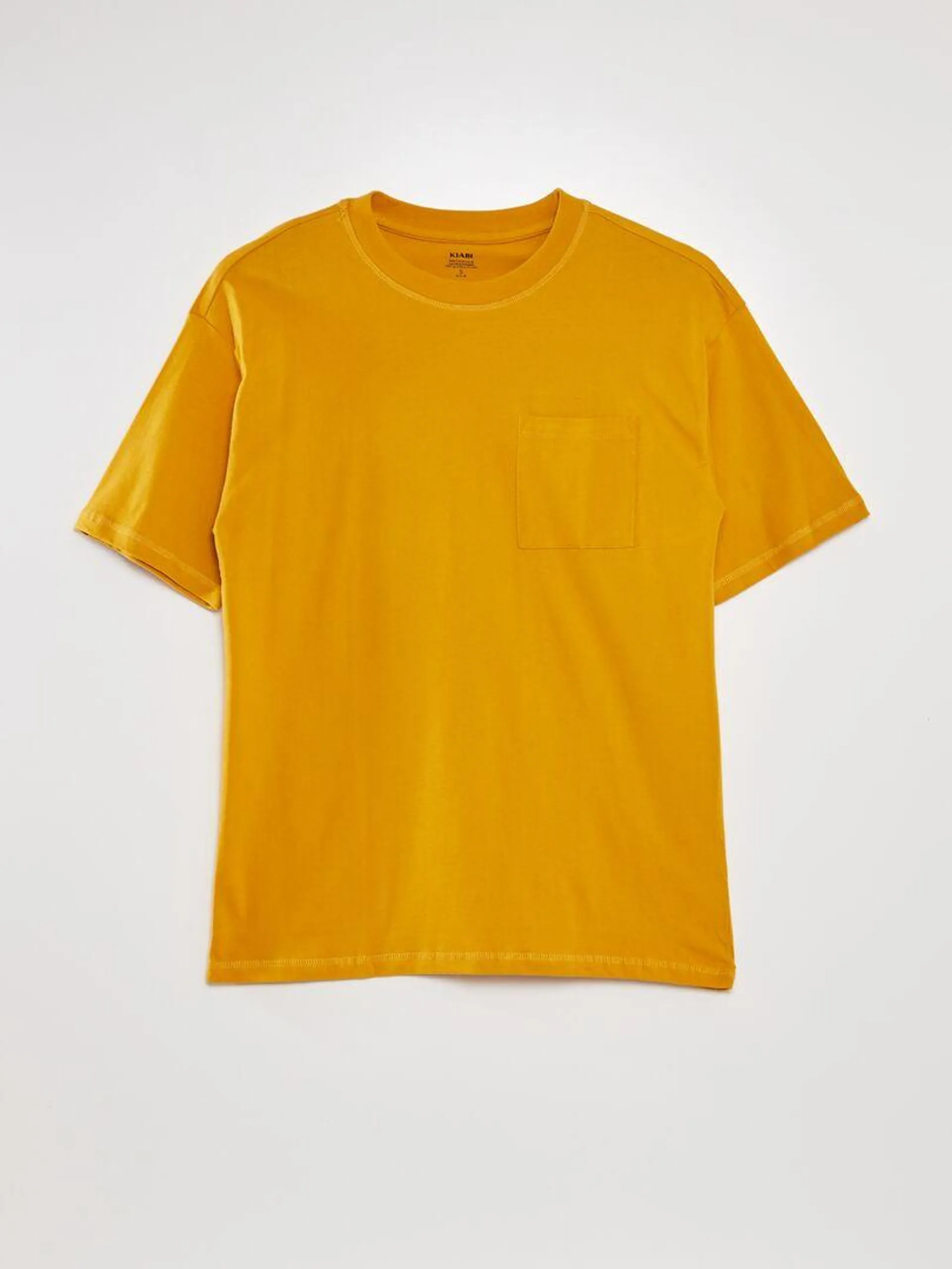 T-shirt tinta unita modello ampio - GIALLO