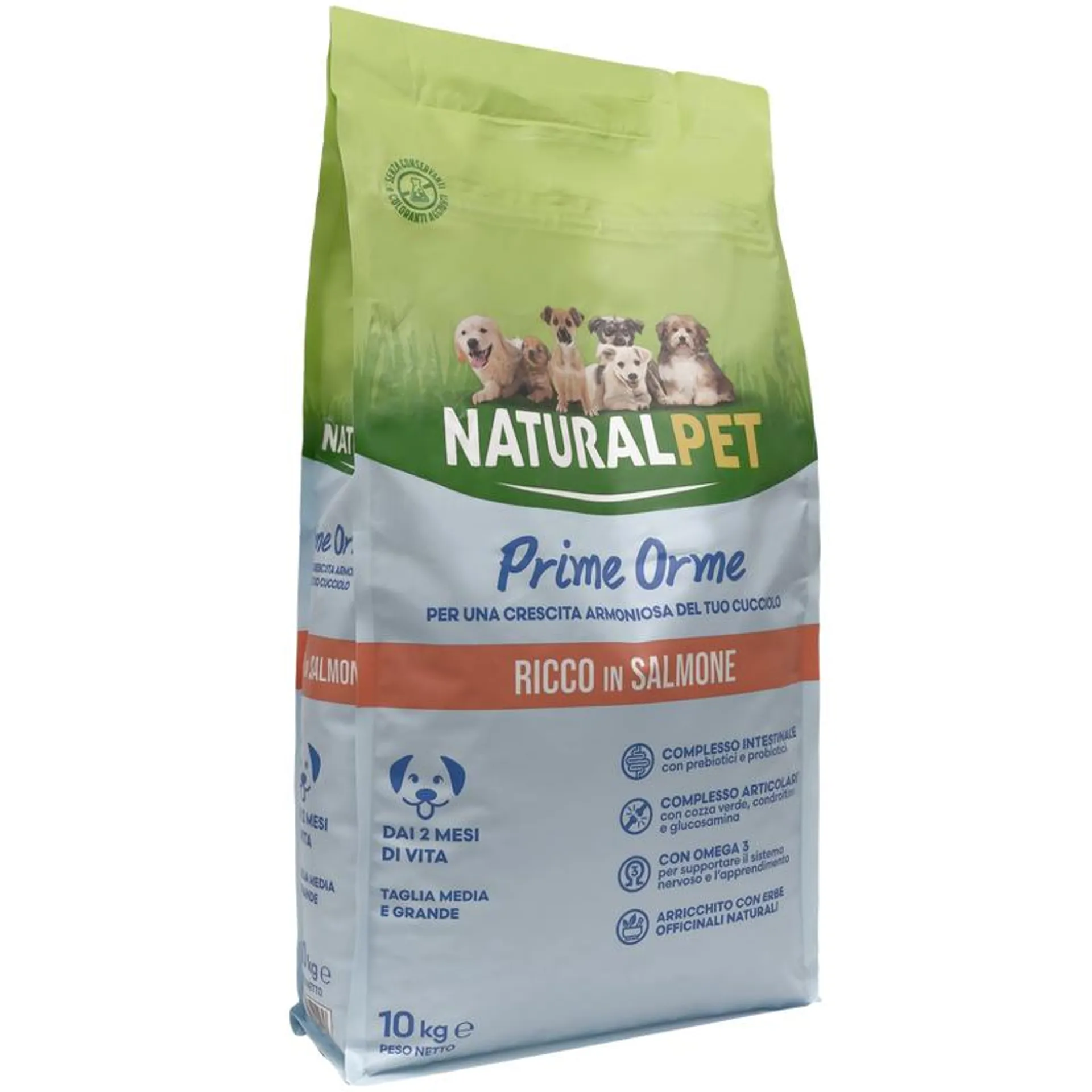 Naturalpet Prime Orme Puppy Medium&Large ricco in Salmone 10 kg