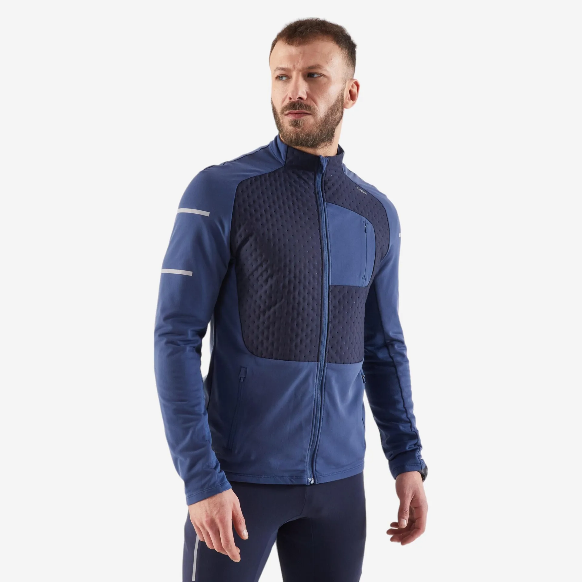 Giacca running uomo KIPRUN WARM blu