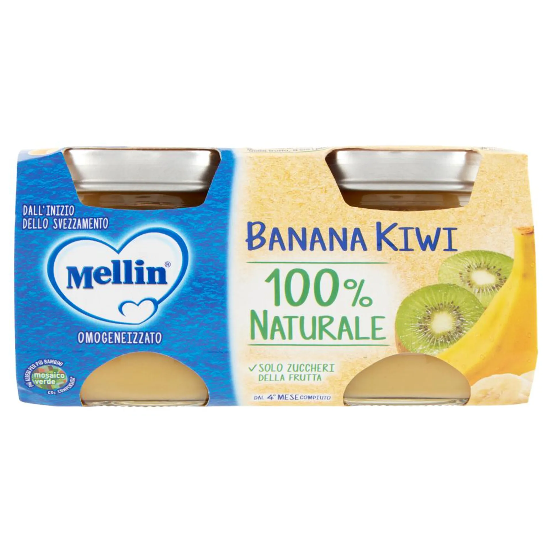 MELLIN Omogeneizzato di Frutta Kiwi e Banana 2 x 100 g