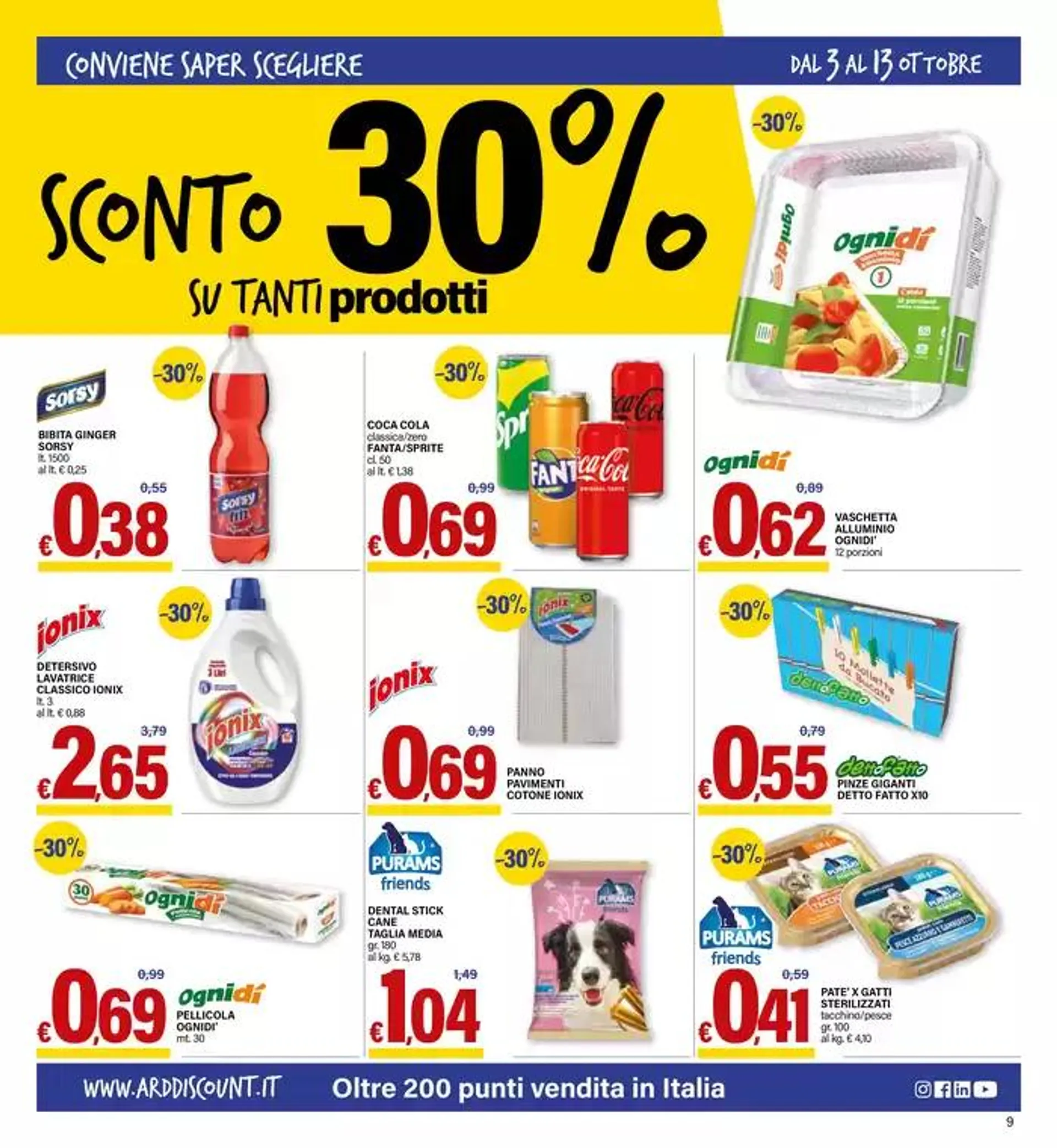 All'interno sconto 30% su tanti prodotti da 3 ottobre a 13 ottobre di 2024 - Pagina del volantino 9