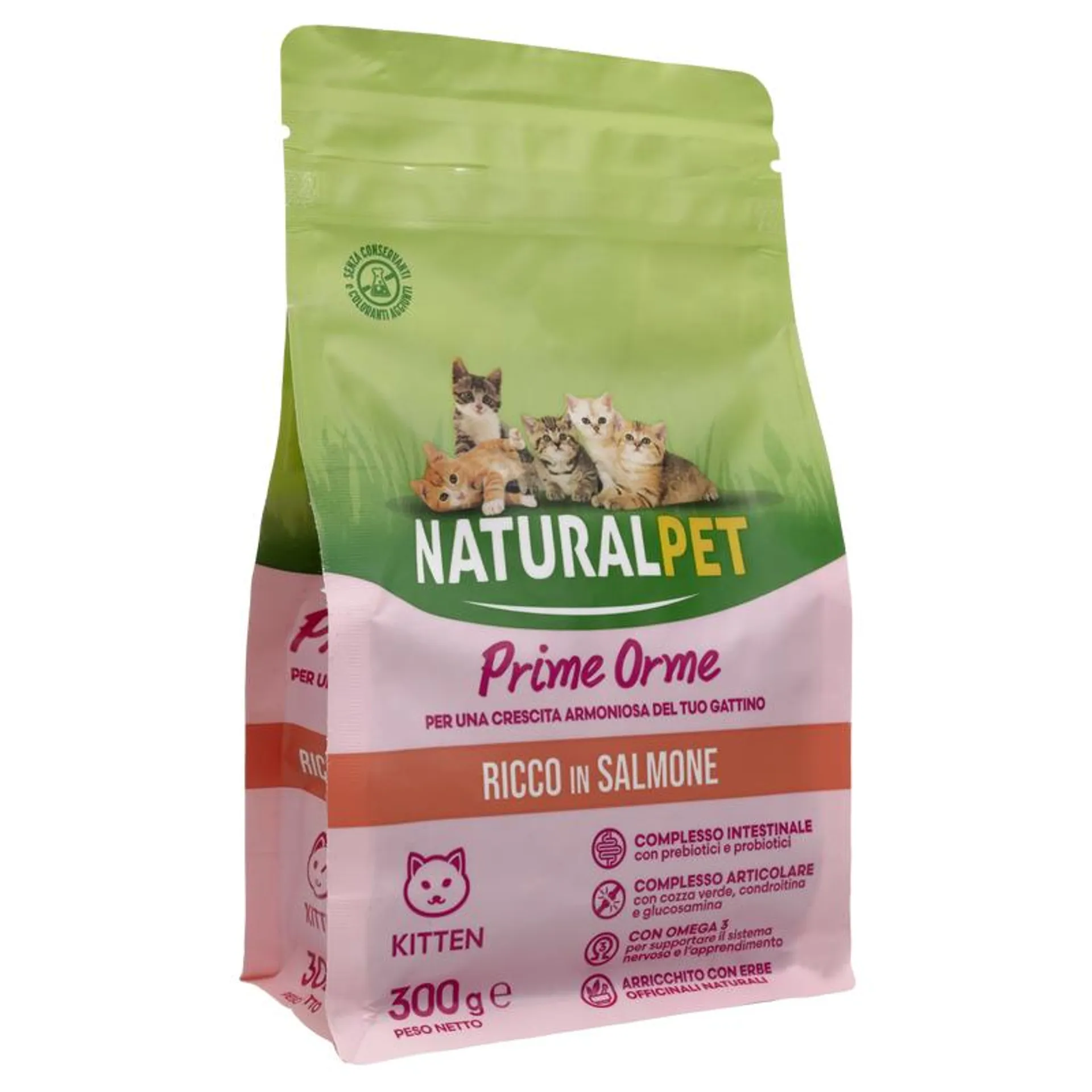 Naturalpet Prime Orme Kitten ricco in Salmone 300gr