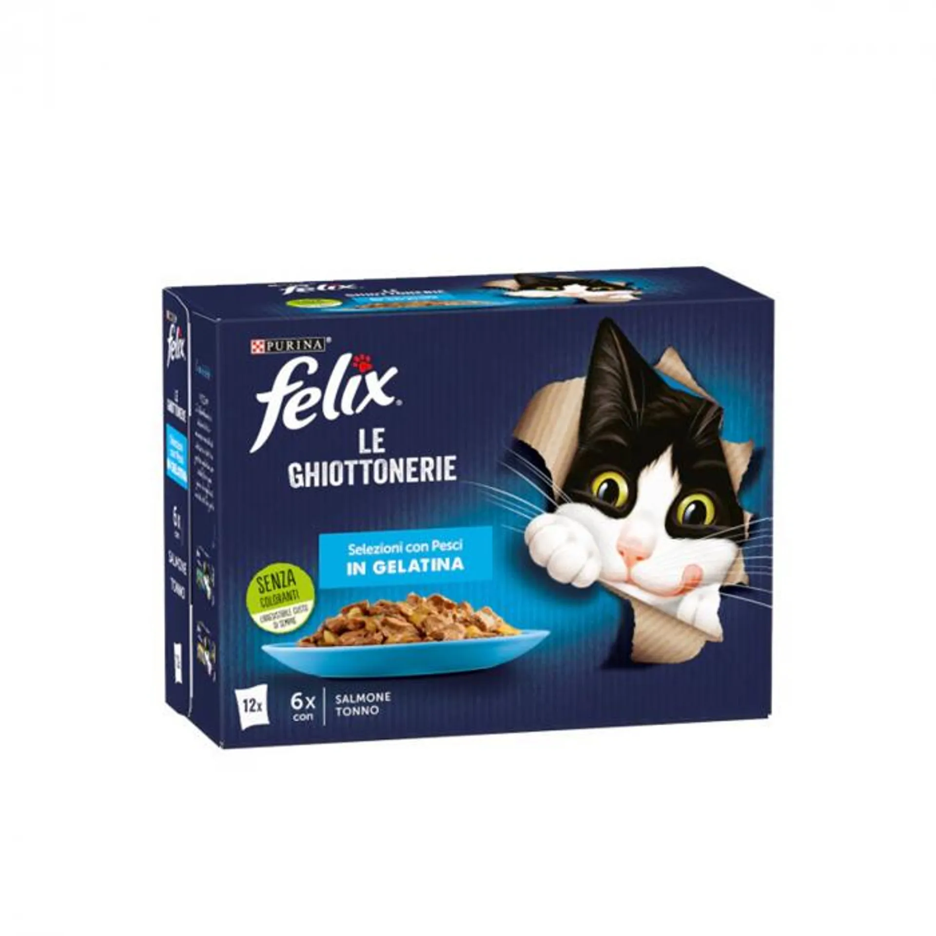 Purina felix le ghiottonerie bocconcini per gatti multipack 12 x 85 gr tonno salmone